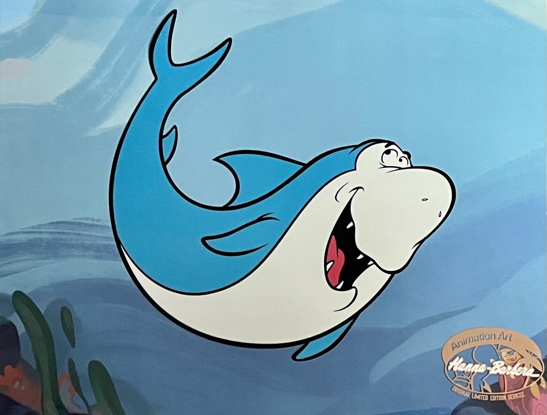 Hanna Barbera JABBERJAW Sericel Animation Art Serigraph Cel: This is a limited edition Hanna Barbera sericel titled Jabberjaw. This fantastic animation sericel features Jabberjaw as he appeared in the original classic animated animation series. Measures 11 inch
