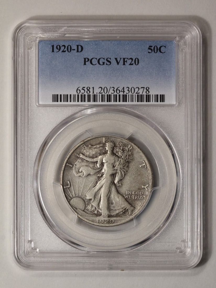 1920-D Walking Liberty Half Dollar PCGS VF20 (1 of 2)