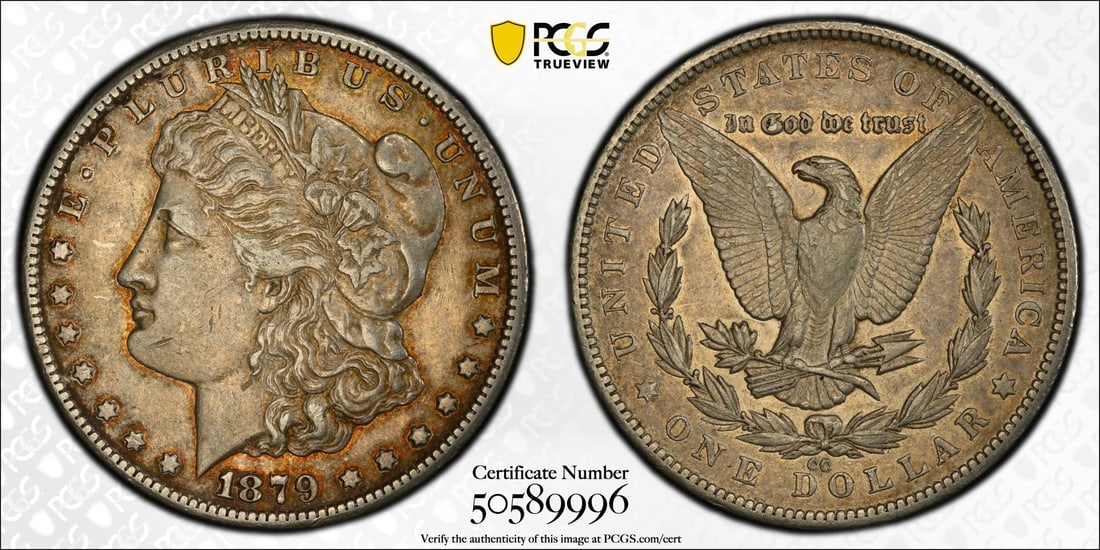 1879-CC $1 Capped Die Morgan Silver Dollar PCGS XF45 (1 of 3)