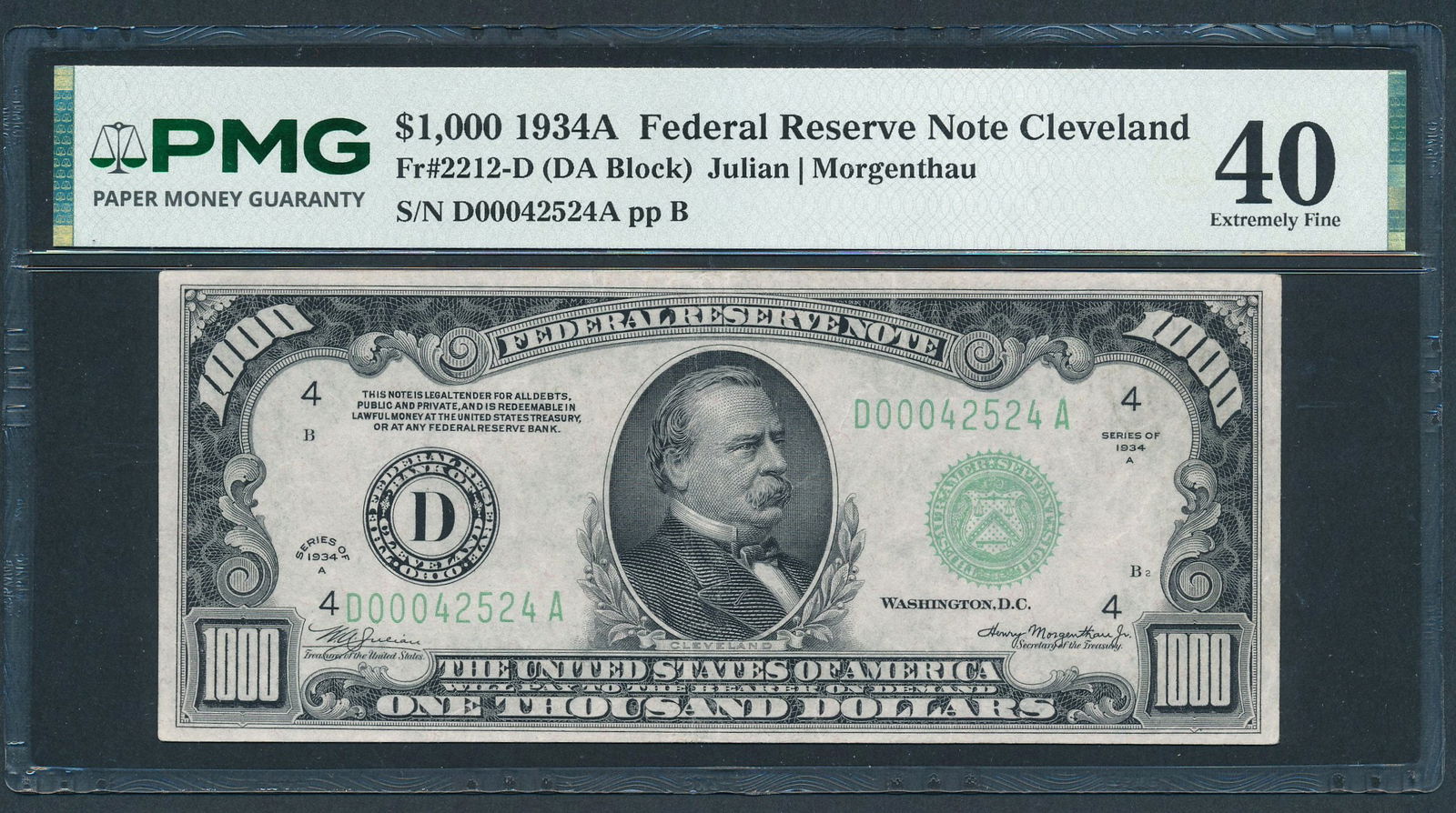 1934A $1000 Cleveland FRN PMG 40 (1 of 2)