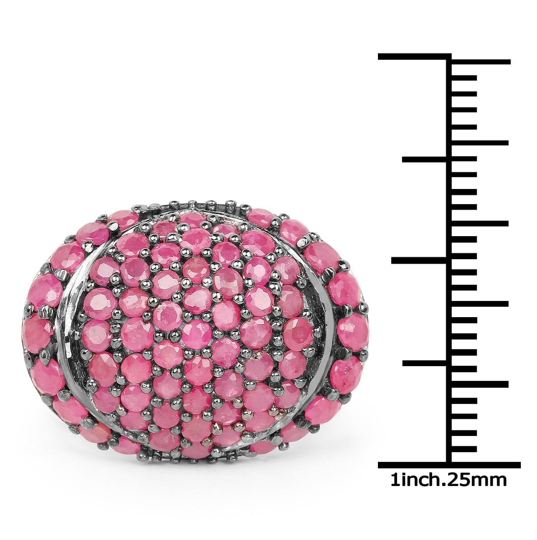 Plated Rhodium 3.35ctw Ruby Ring - 3