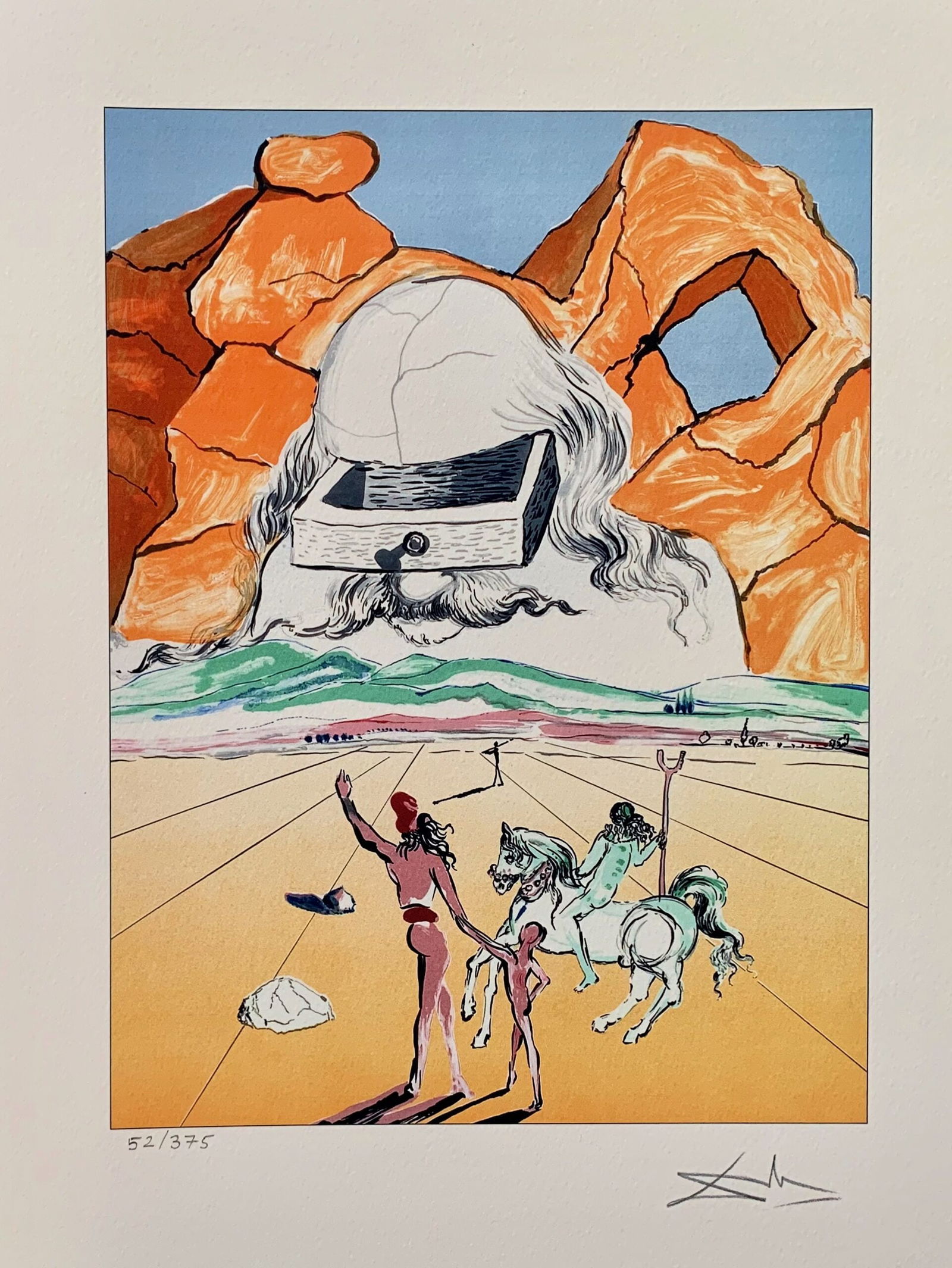Salvador Dali THE BANKER Facsimile Signed Limited Edition Giclee: This is a limited edition giclee titled Path to Wisdom, The Banker by Salvador Dali. This piece is facsimile signed on the lower right. Pencil numbered from an edition of 375. Paper measures 17 inches