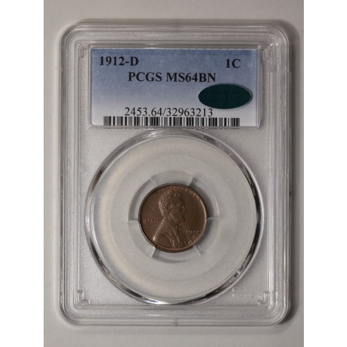 1912-D Lincoln Cent PCGS MS64BN CAC (1 of 2)