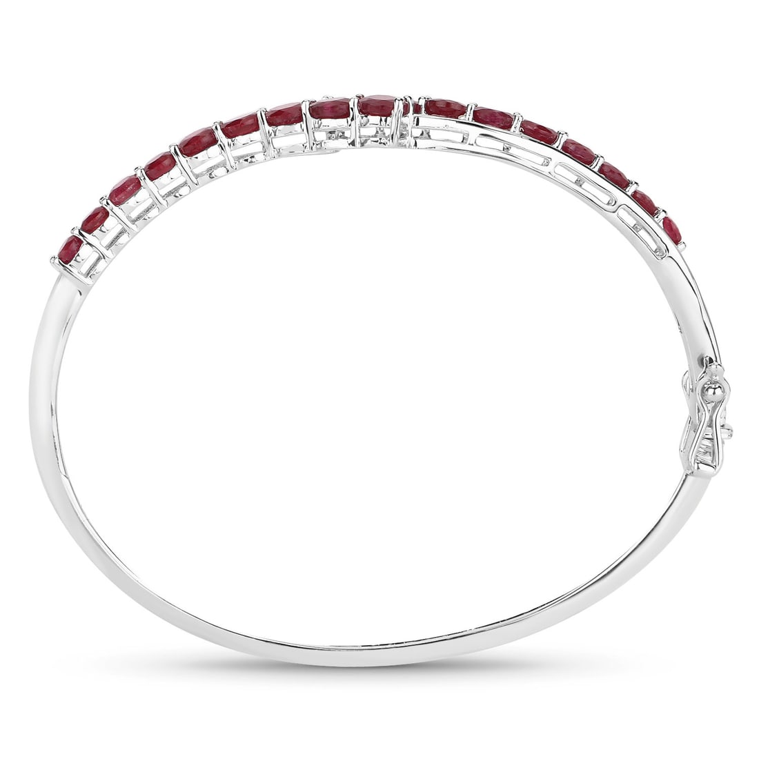 Rhodium Plated 7.48ctw Ruby Bracelet - 2