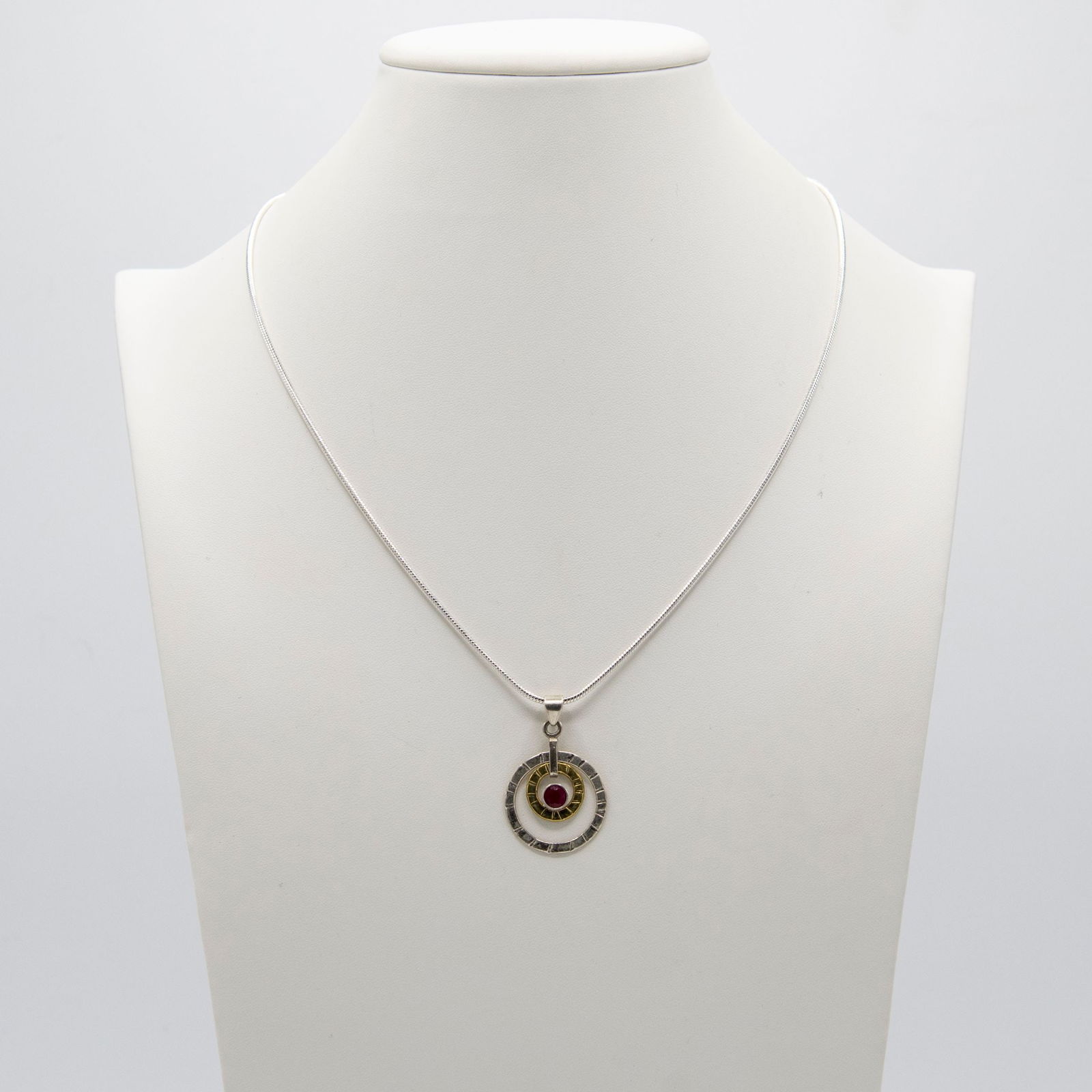 Outstanding 1 Ct Sterling Silver Ruby Pendant - 2