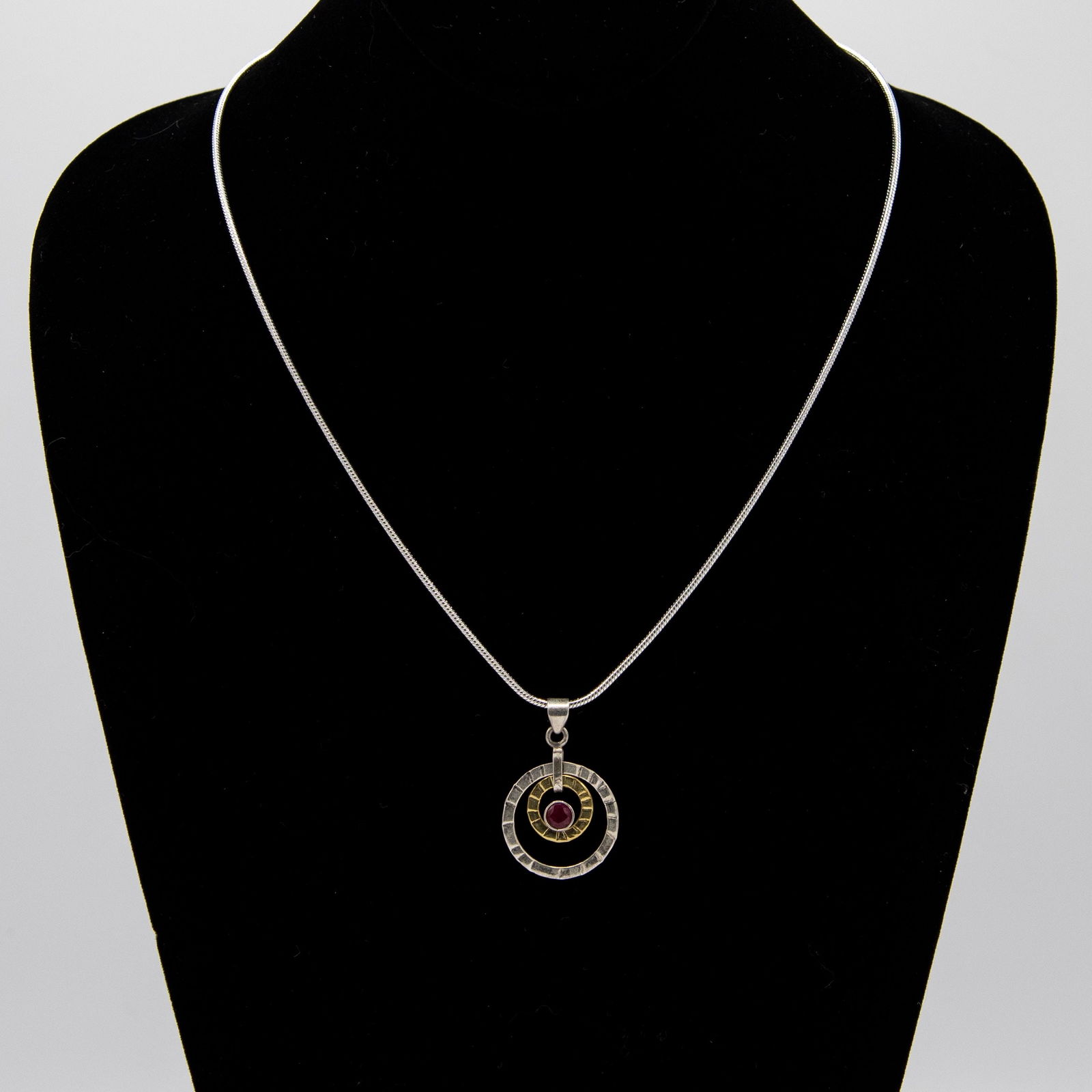 Outstanding 1 Ct Sterling Silver Ruby Pendant - 5