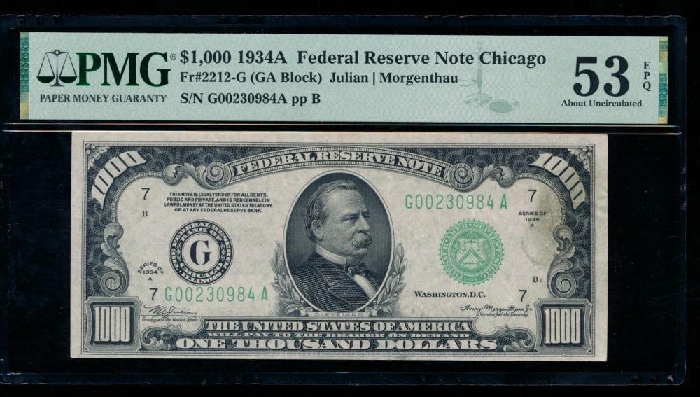 1934A $1000 Chicago FRN PMG 53EPQ (1 of 2)