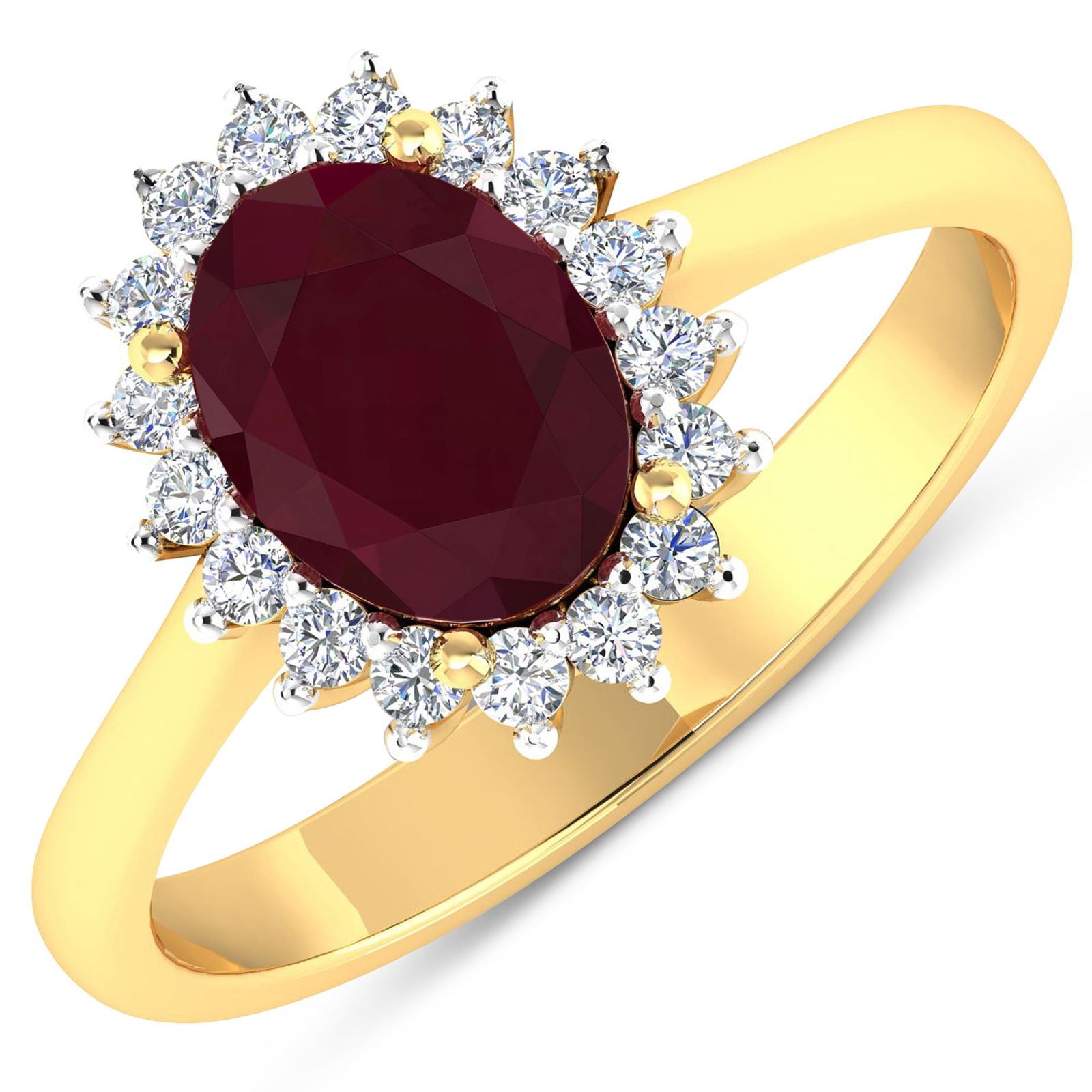14KT Yellow Gold 2.30ct Ruby and Diamond Ring - 2