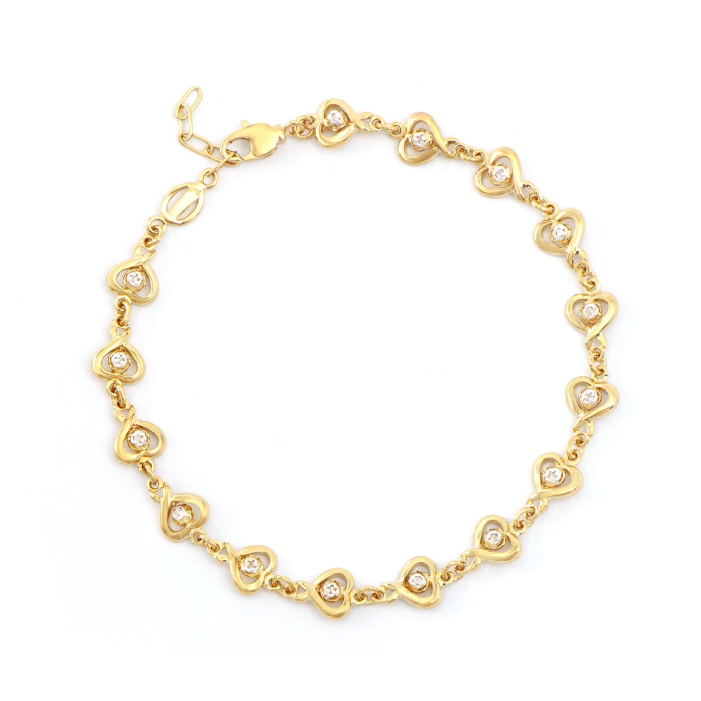 Plated 18KT Yellow Gold Diamond Bracelet (1 of 2)