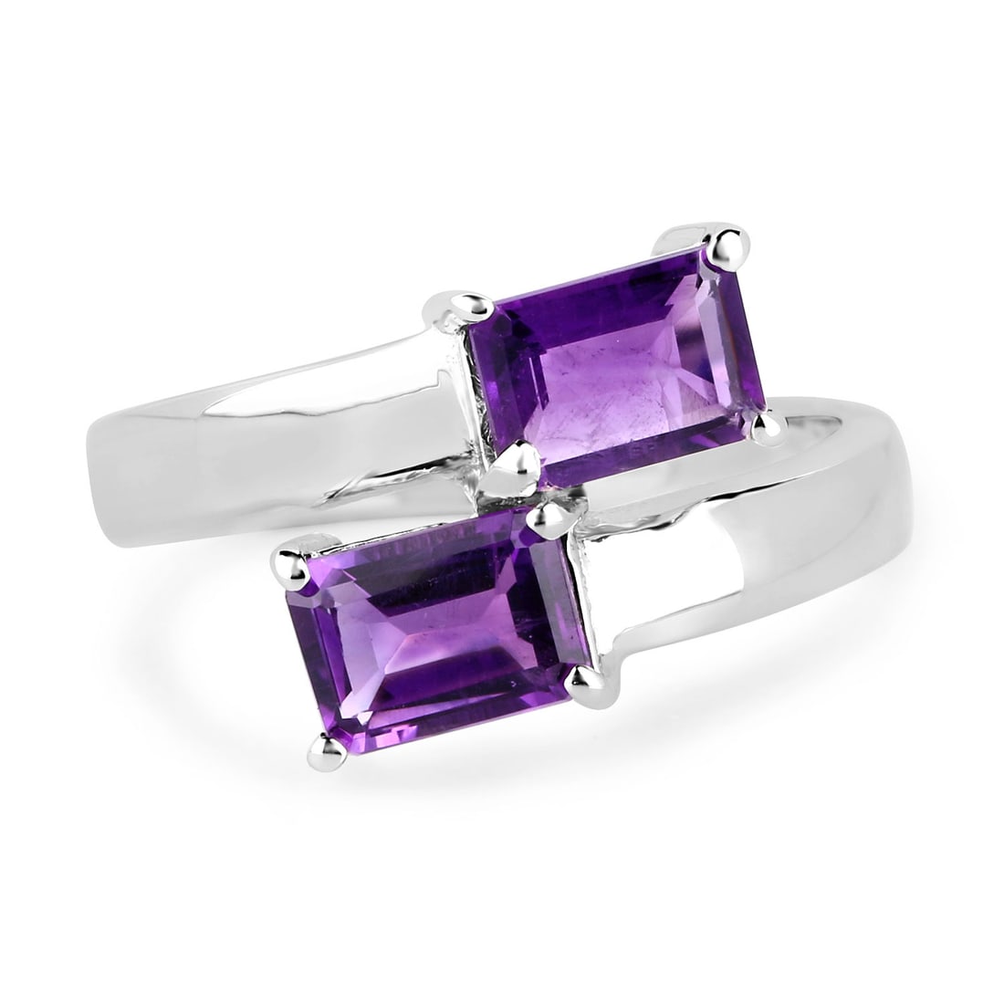 Sterling Silver 1.90ctw Amethyst Ring - 2