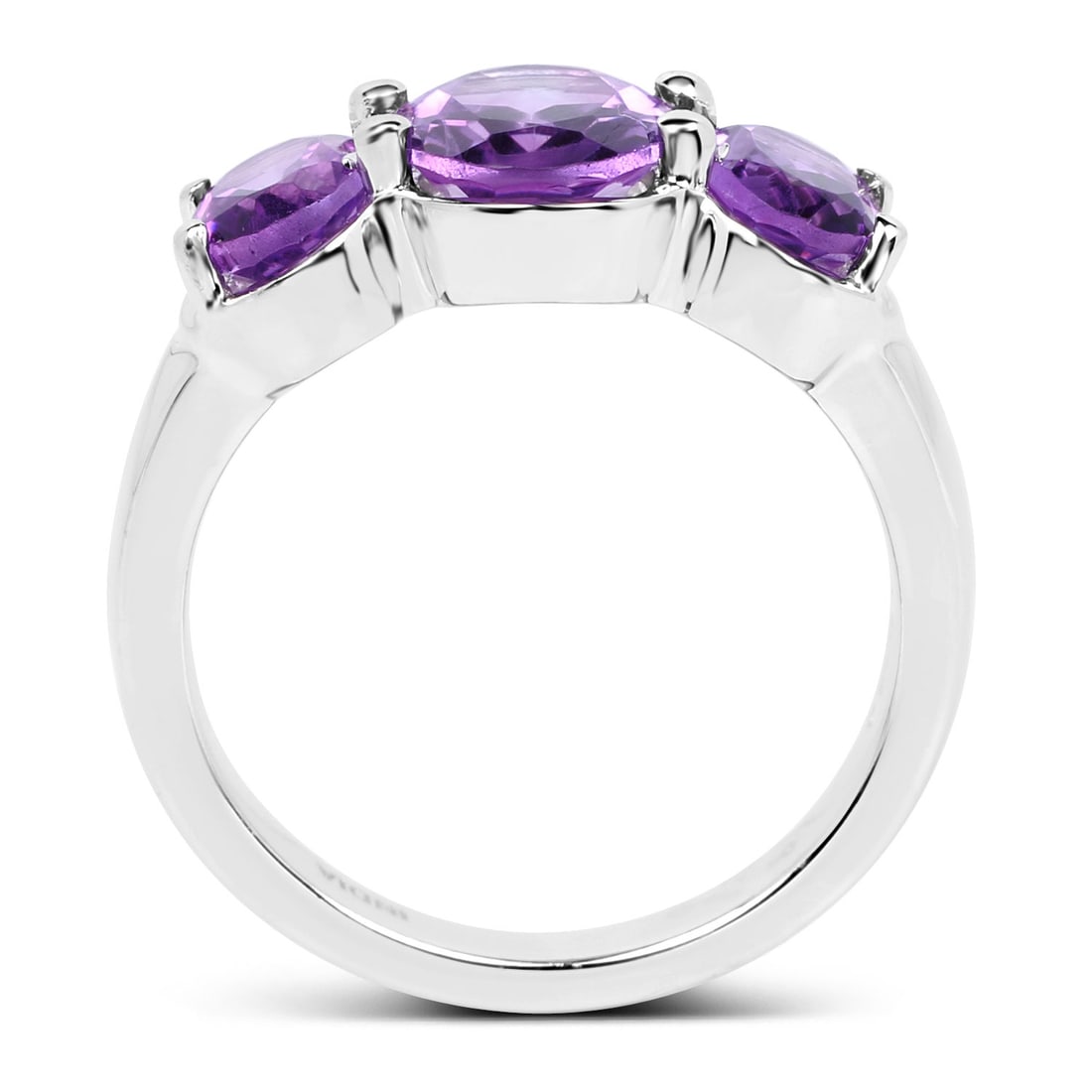 Sterling Silver 3.20ctw Amethyst Ring - 2