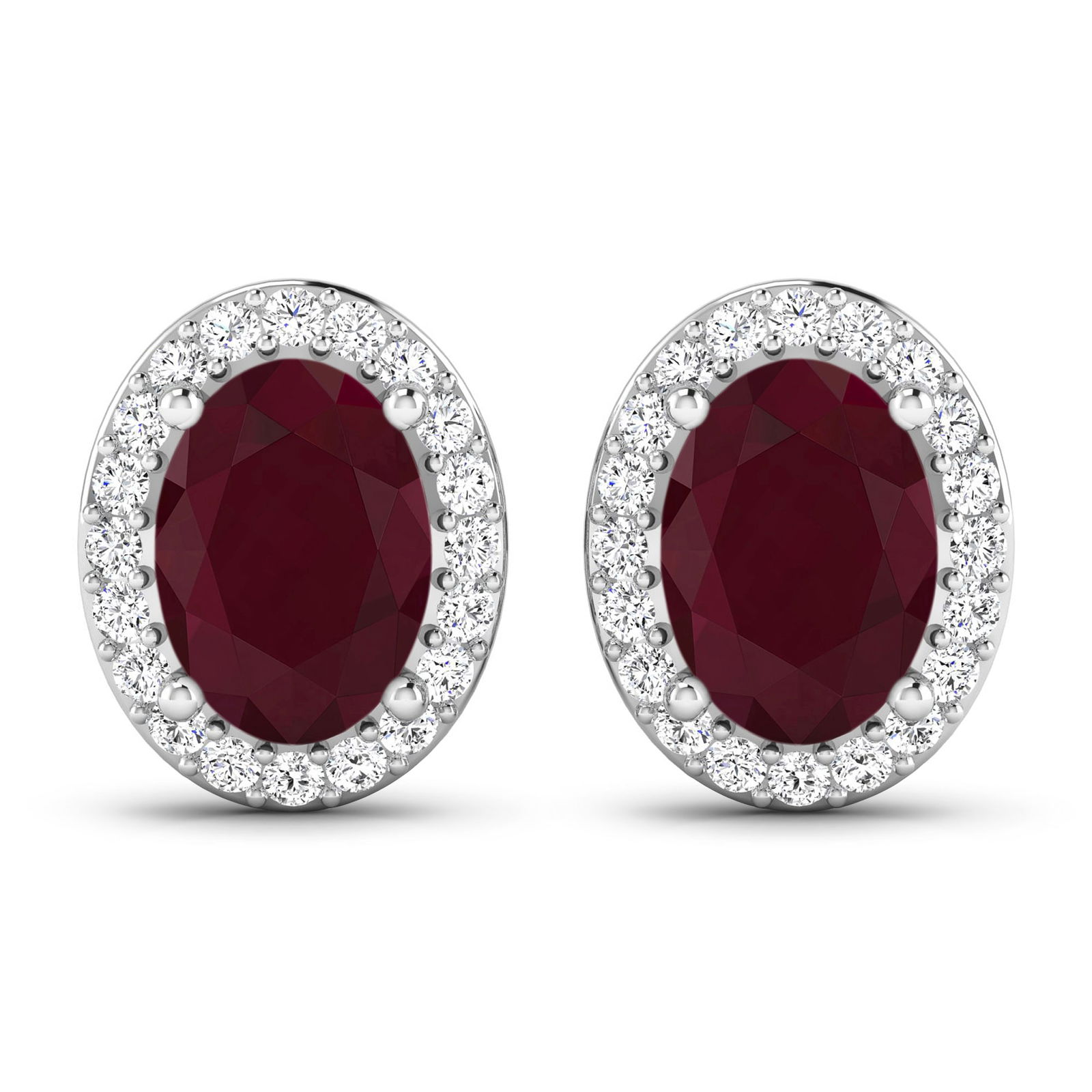 14KT White Gold 1.7ctw Ruby and Diamond Earrings (1 of 4)