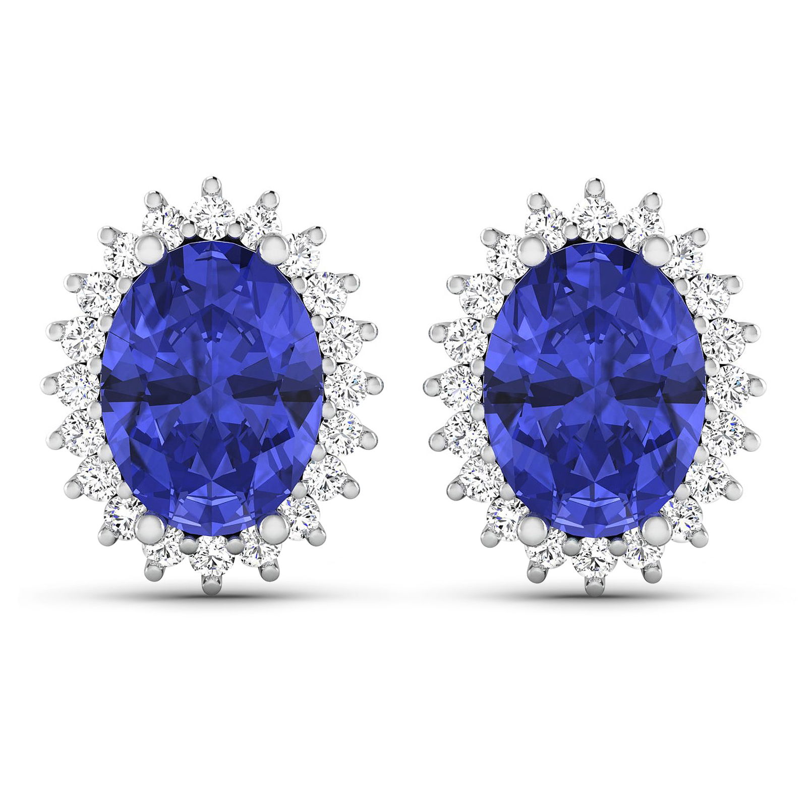 14KT White Gold 2.18ctw Tanzanite and Diamond Earrings (1 of 4)