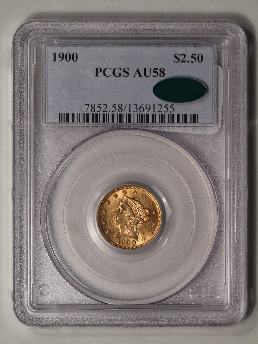1900 $2.5 Liberty Head Quarter Eagle Gold Coin PCGS AU58 (1 of 2)