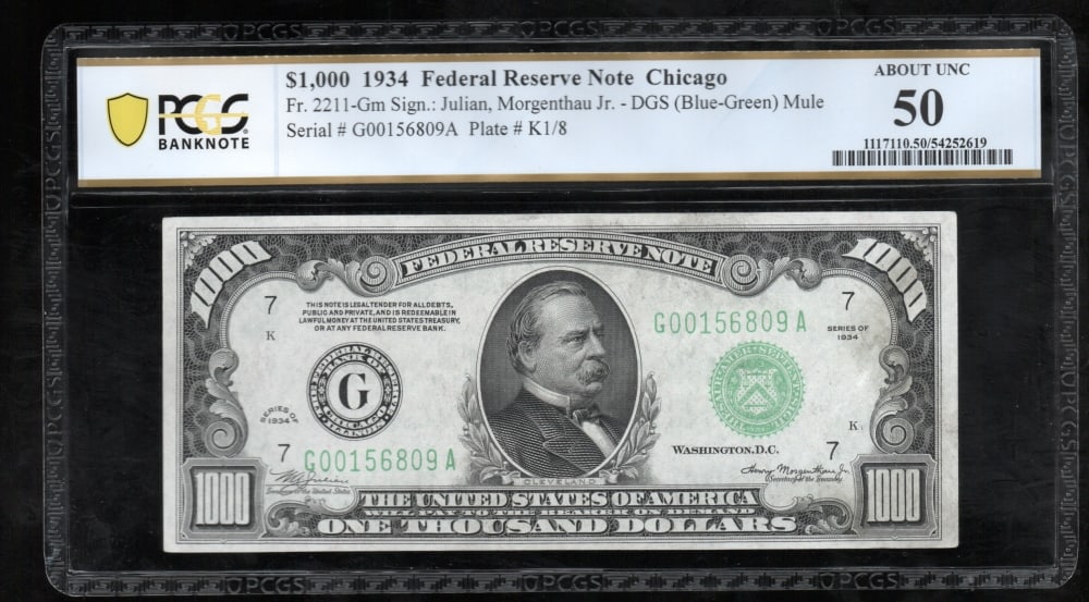 1934 $1000 Chicago FRN PCGS 50 (1 of 2)