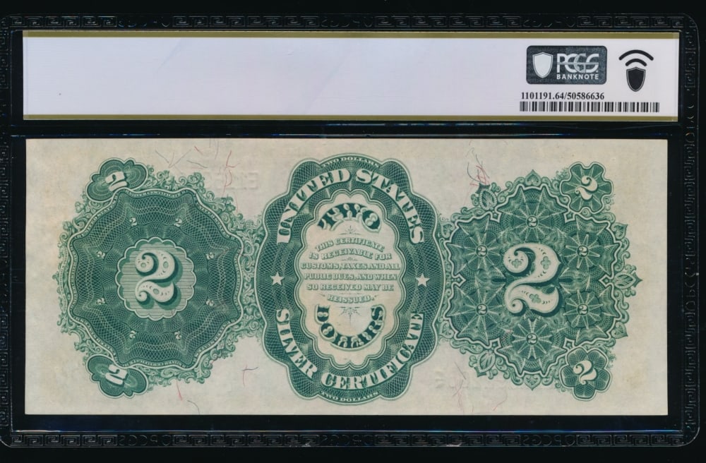 1891 $2 Silver Certificate PCGS 64 - 2