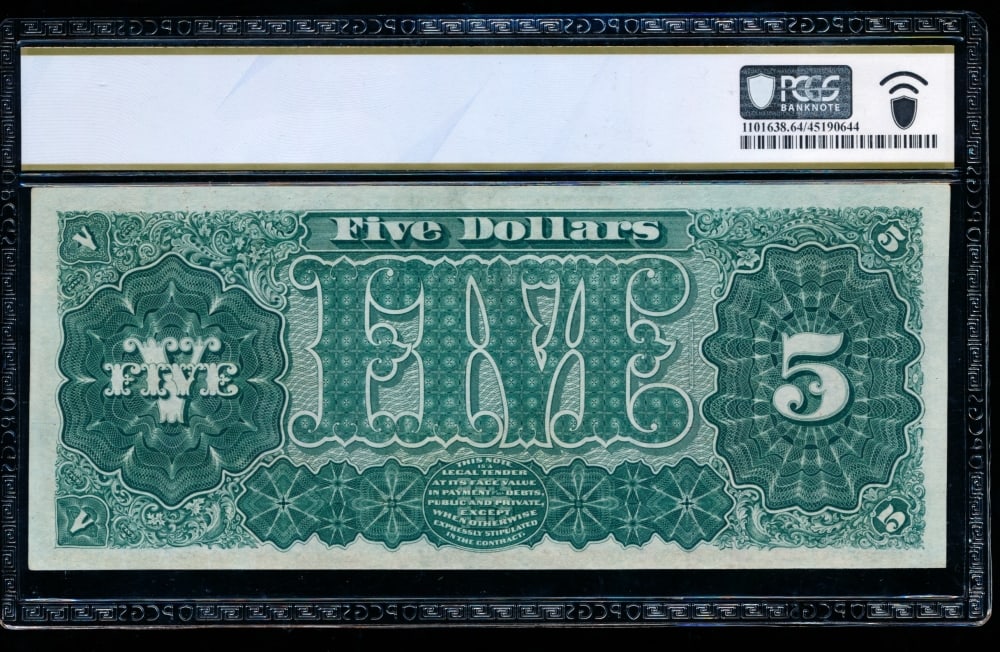 1890 $5 Treasury Note PCGS 64 - 2