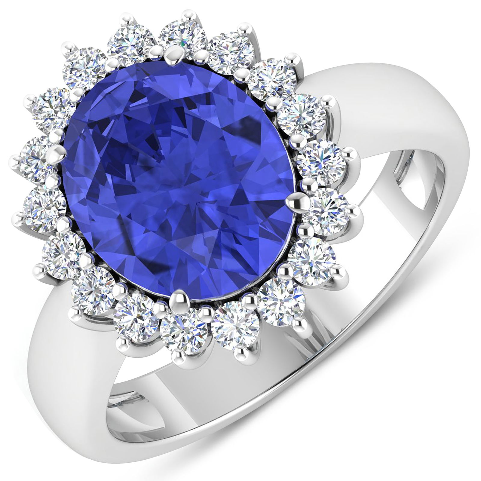 14KT White Gold 3.43ctw Tanzanite and Diamond Ring (1 of 4)
