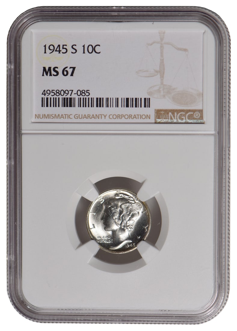 1945-S Mercury Dime NGC MS67 (1 of 2)