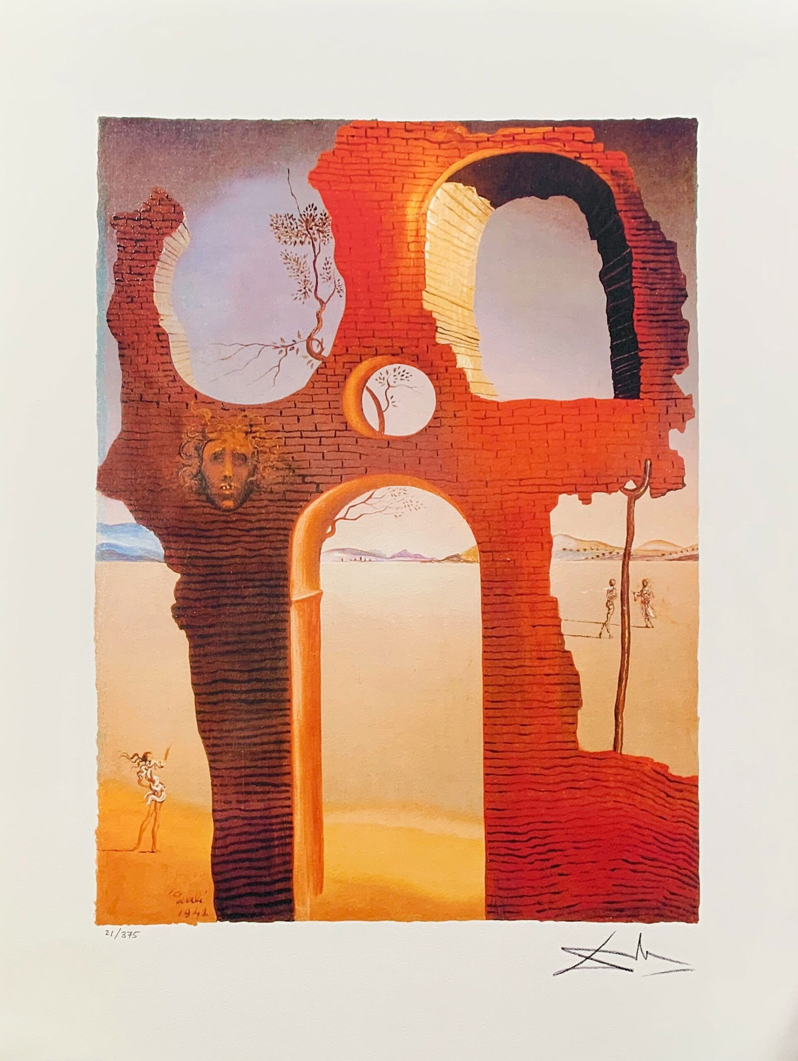 Salvador Dali INVISIBLE FACE Facsimile Signed Limited Edition Giclee: This is a limited edition giclee titled Invisible Face by Salvador Dali. This piece is facsimile signed on the lower right. Pencil numbered from an edition of 375. Paper measures 24 inches x 17