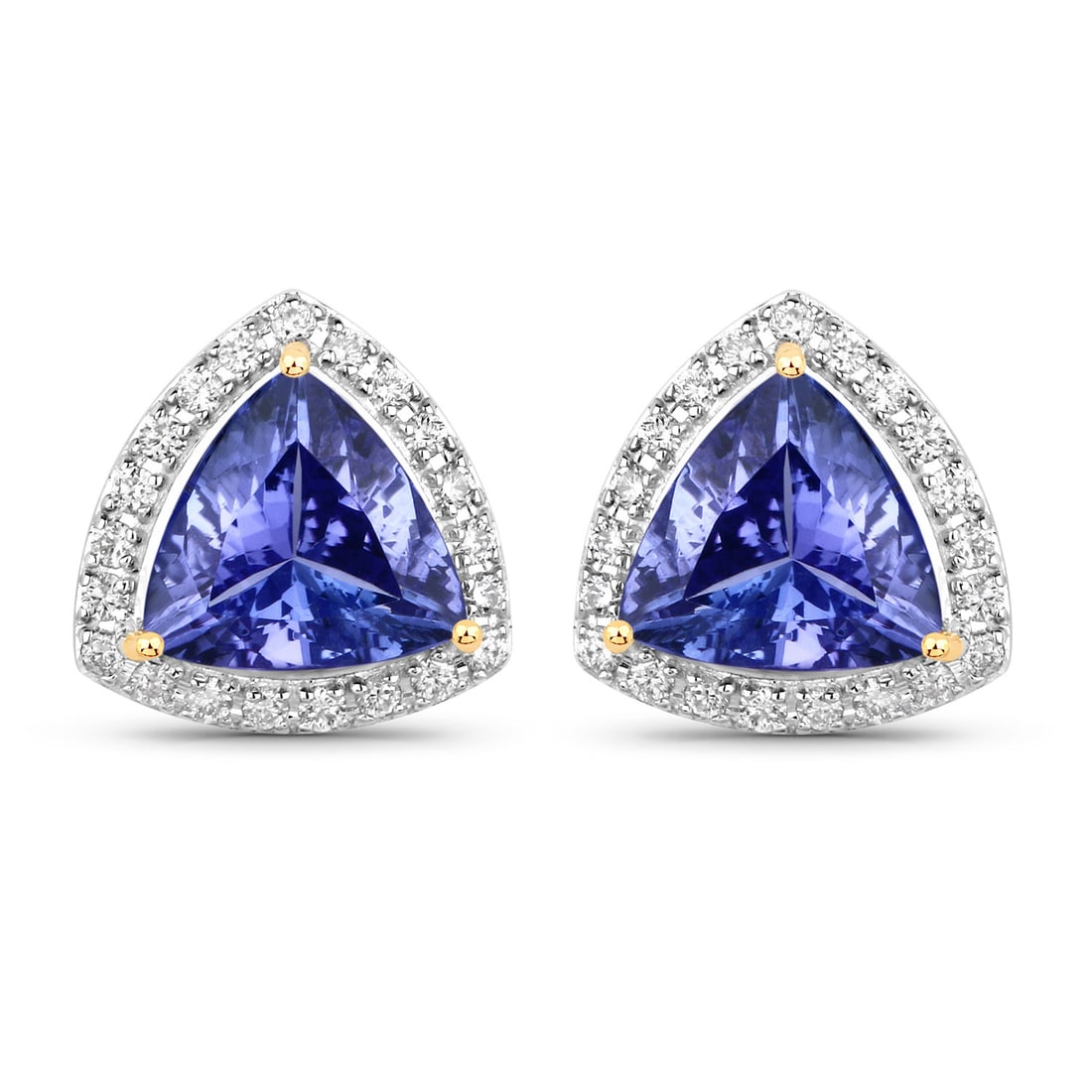 14KT Yellow Gold 3.82ctw Tanzanite and White Diamond Earrings (1 of 4)