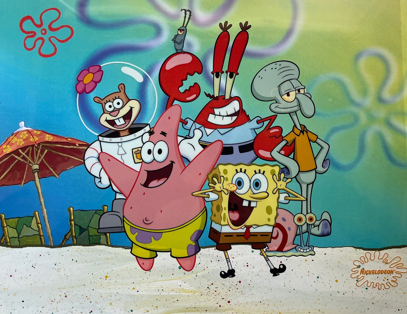 Nickelodeon SPONGEBOB SQUAREPANTS Sericel Patrick Squidward: This is a Limited Edition Sericel of Nickelodeon SpongeBob SquarePants titled The Heroes. This fantastic animation features SpongeBob SquarePants, Squidward, Sandy Cheeks, Patrick Star and Mr. Krabs i