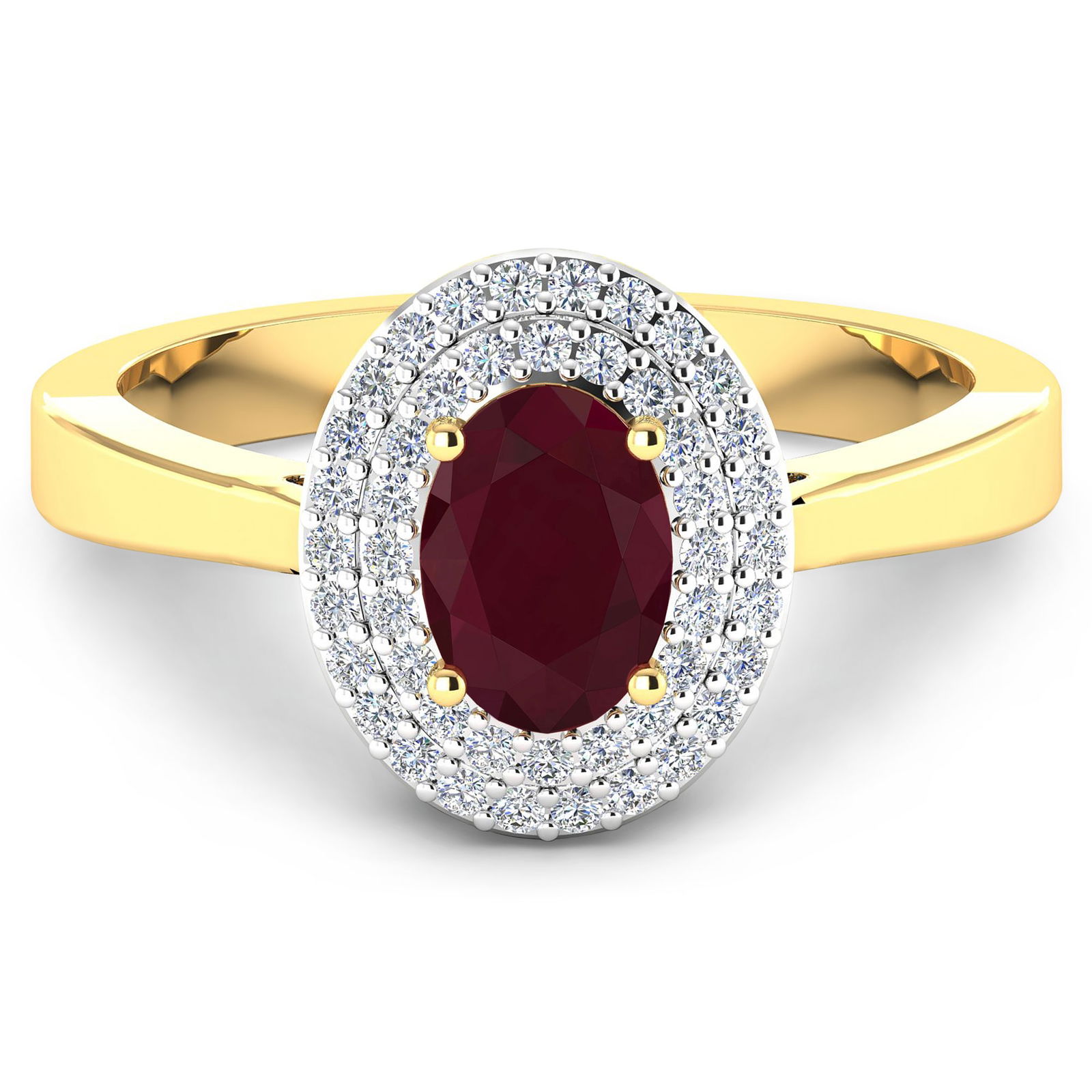 14KT Yellow Gold 0.95ct Ruby and Diamond Ring (1 of 4)