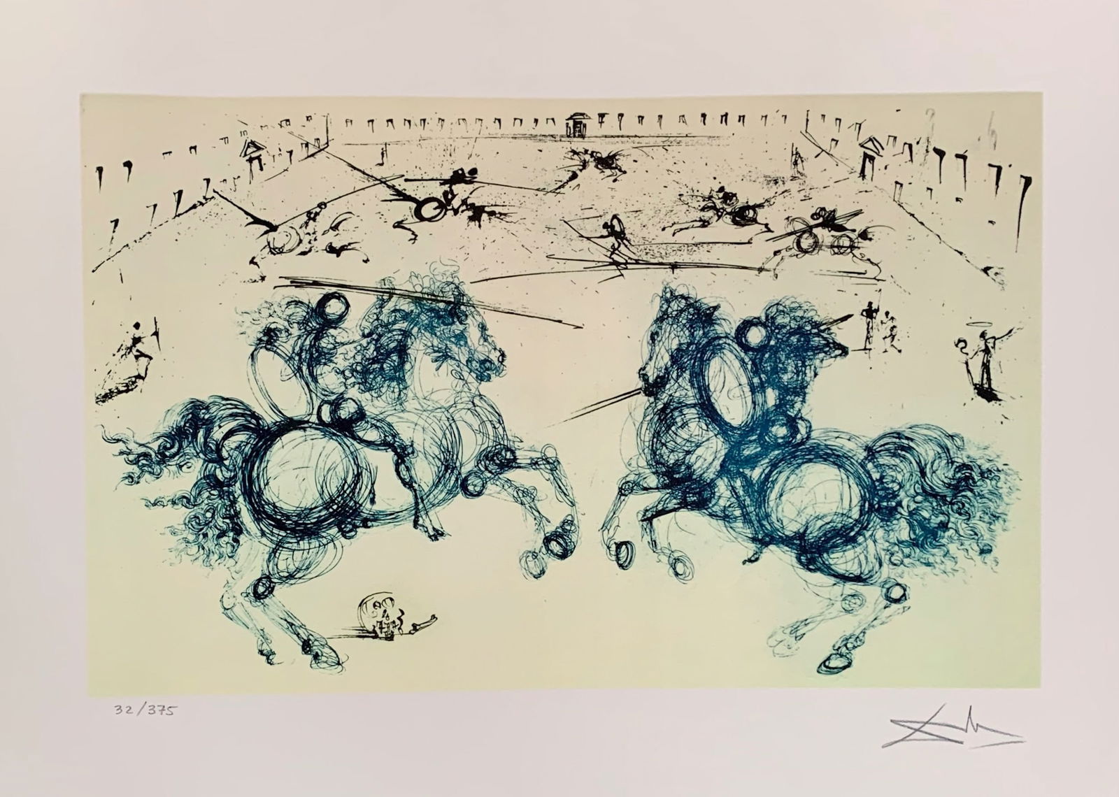Salvador Dali COMBAT DE CHEVALIERS Facsimile Signed Limited Edition Giclee (1 of 1)