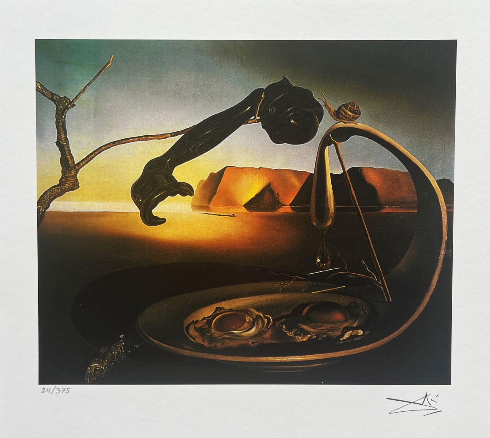 Salvador Dali THE SUBLIME MOMENT Facsimile Signed & Numbered Giclee: This is a limited edition giclee titled THE SUBLIME MOMENT by Salvador Dali. This piece is facsimile signed on the lower right. Pencil numbered from an edition of 375. Paper measures 11 inches x 12.5