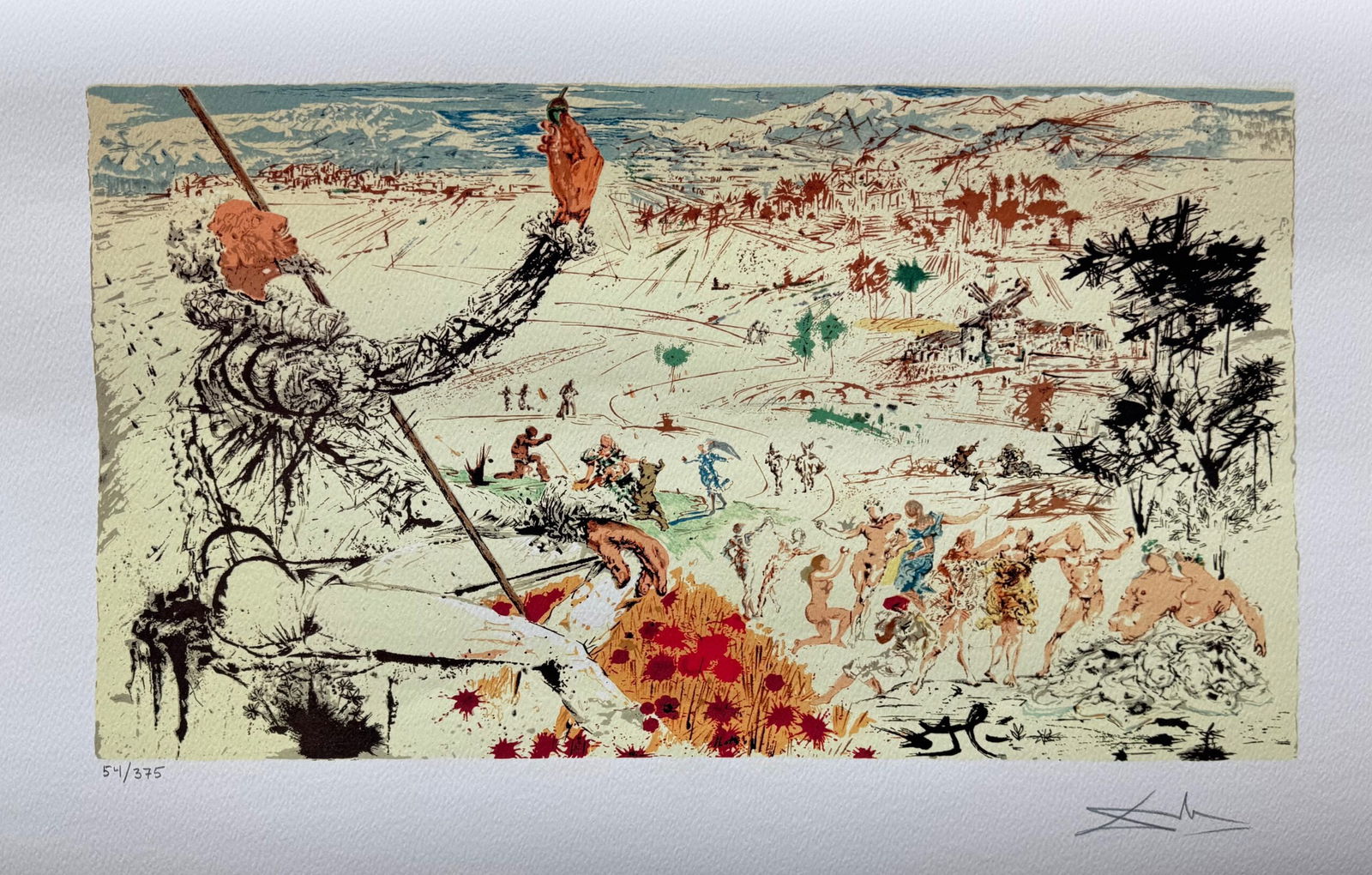 Salvador Dali DON QUIXOTE LA MANCHA Facsimile Signed & Numbered Giclee: This is a limited edition giclee titled Don Quixote de La Mancha by Salvador Dali. This piece is facsimile signed on the lower right. Pencil numbered from an edition of 375. Paper measures 16 inches x