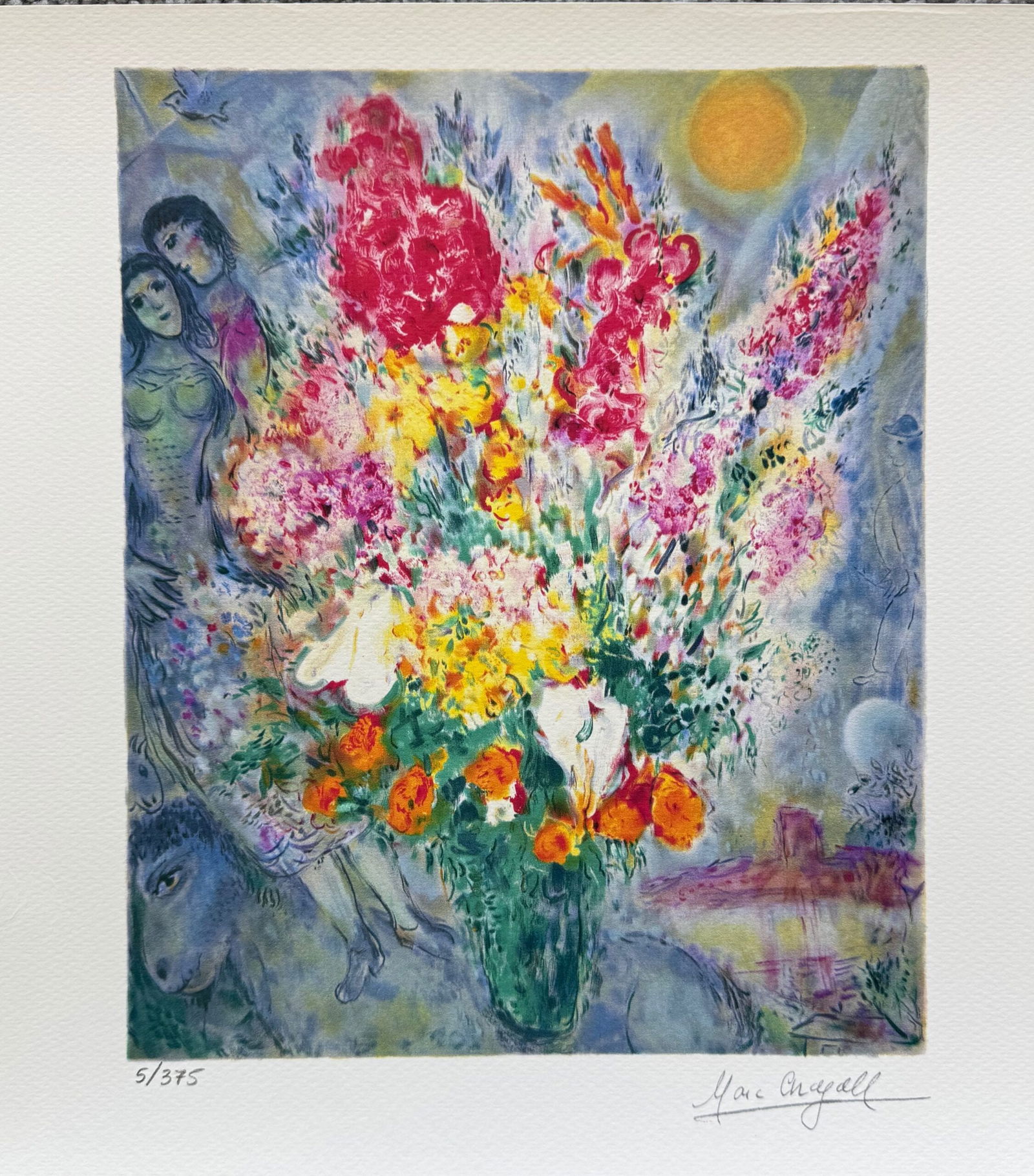 Marc Chagall ORIGINAL BOUQUET Limited Edition Facsimile Signed Giclee (1 of 1)