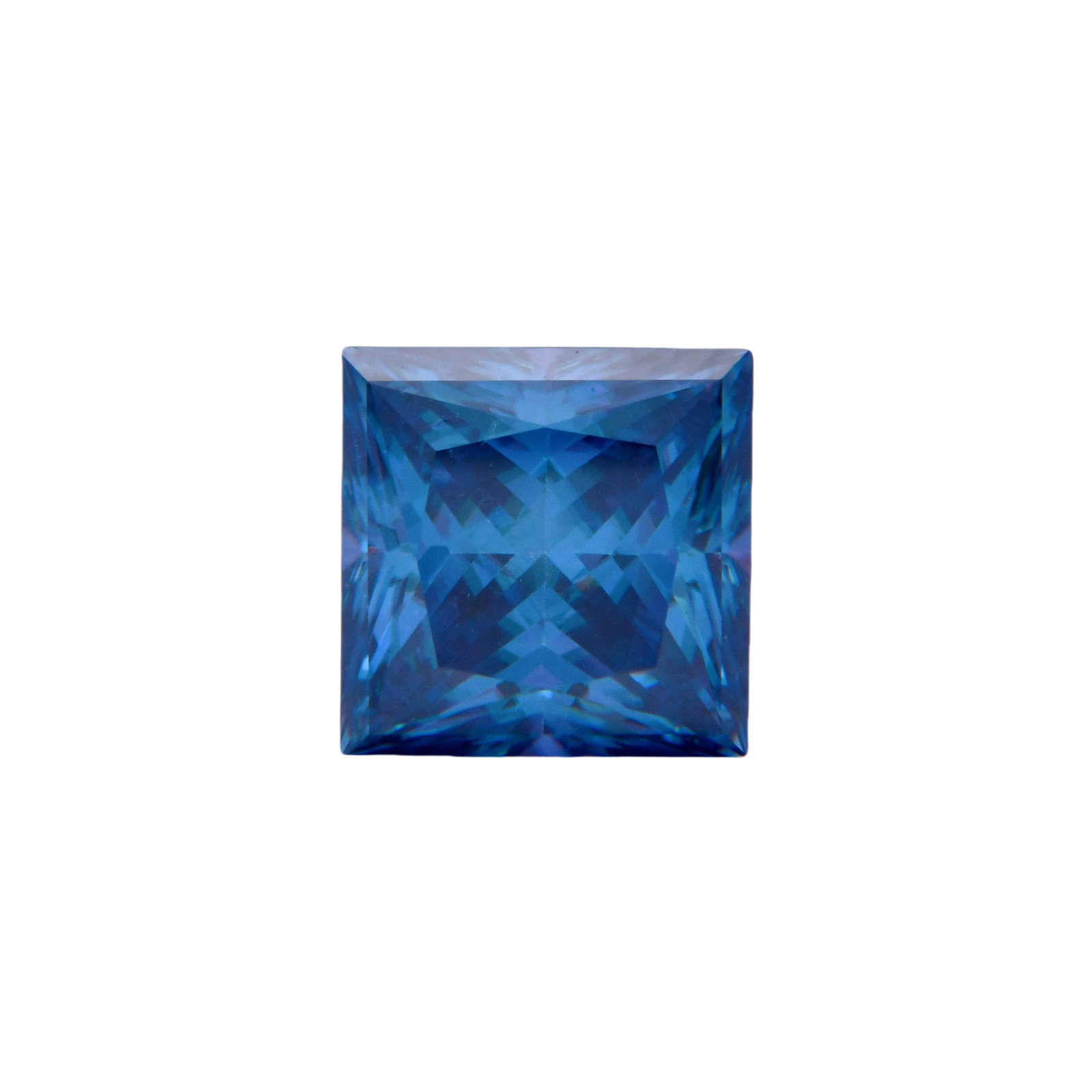 Dazzling 3 Ct VVs1 Sapphire Blue Fire Moissanite Solitaire: Dazzling 3 Ct VVs1 Moissanite Princess Cut Solitaire. This Investment Grade Gemstone is a princess cut measuring 8 x 8 mm. It is eye clean and bursting out with a full spectrum of colors. With a refra