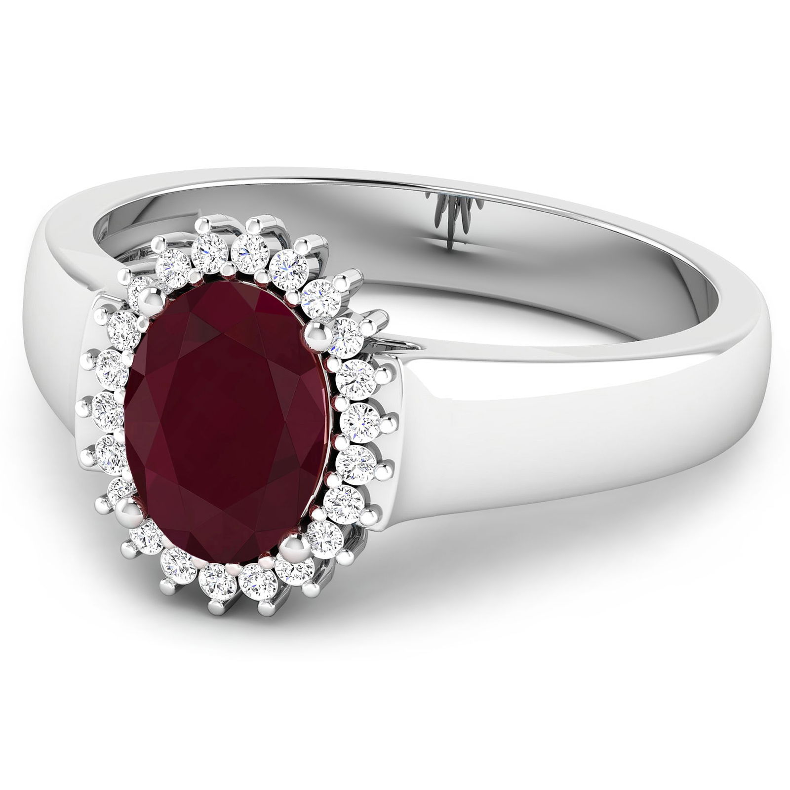 14KT White Gold 1.5ct Ruby and Diamond Ring - 2