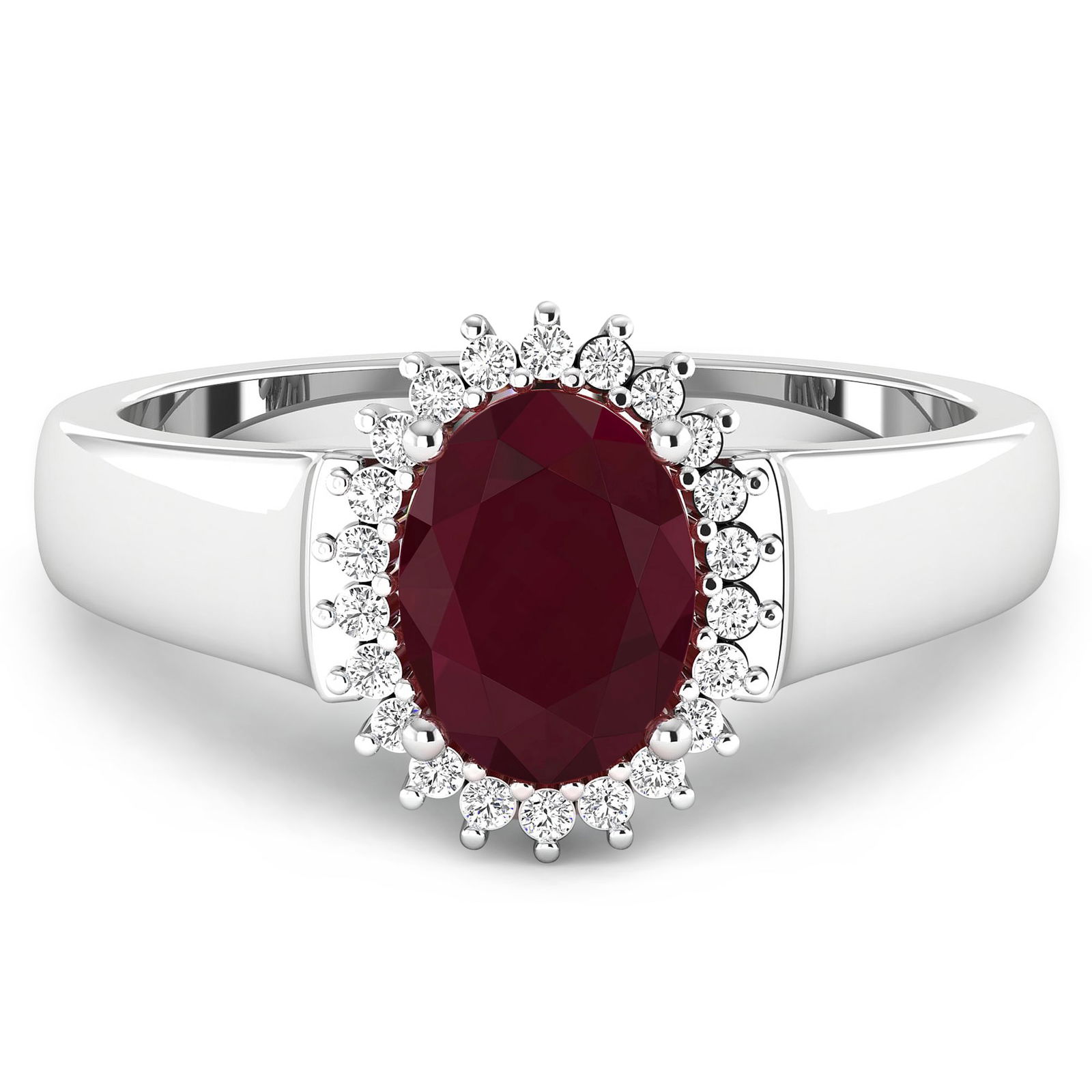 14KT White Gold 1.5ct Ruby and Diamond Ring - 3