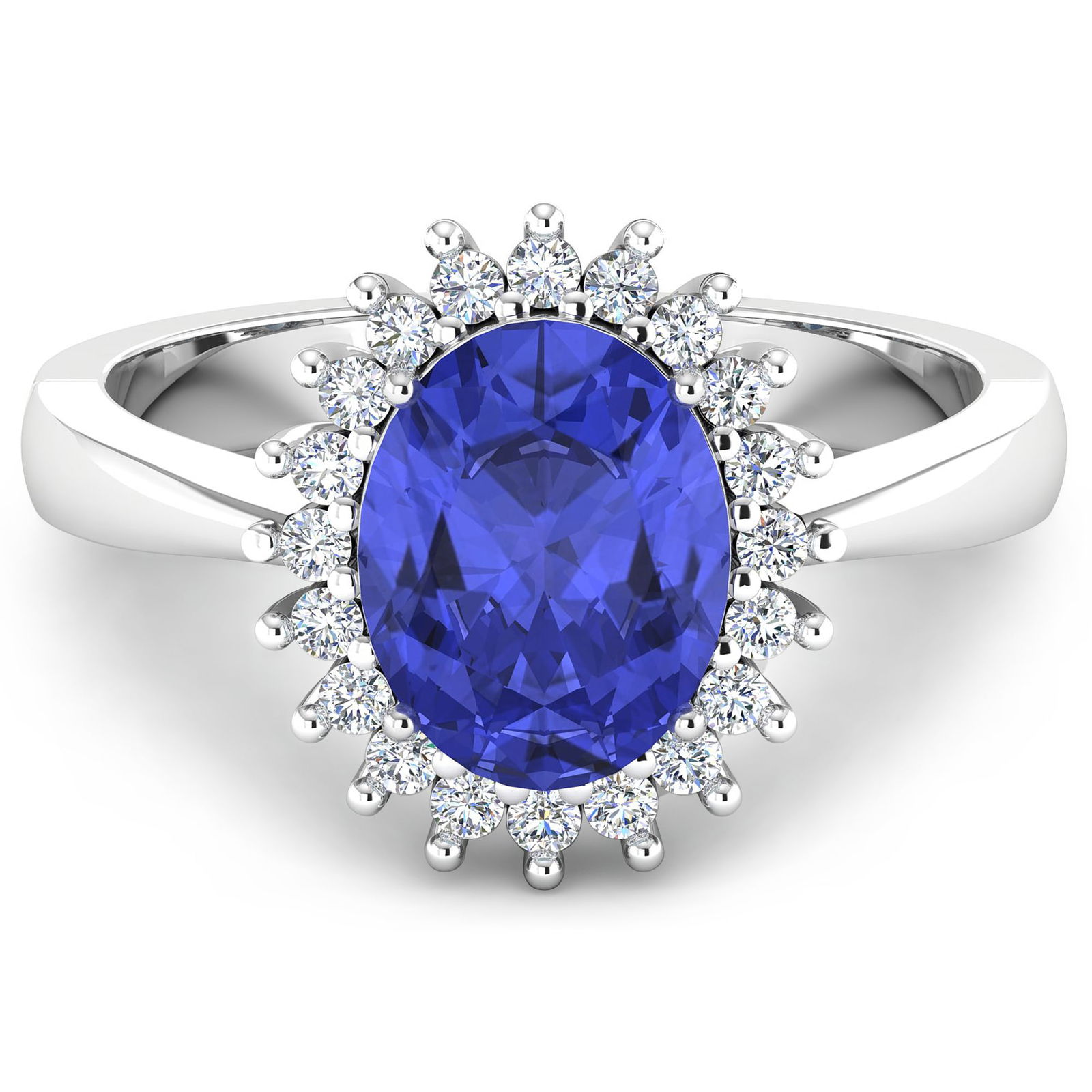 14KT White Gold 1.09ct Tanzanite and Diamond Ring (1 of 4)