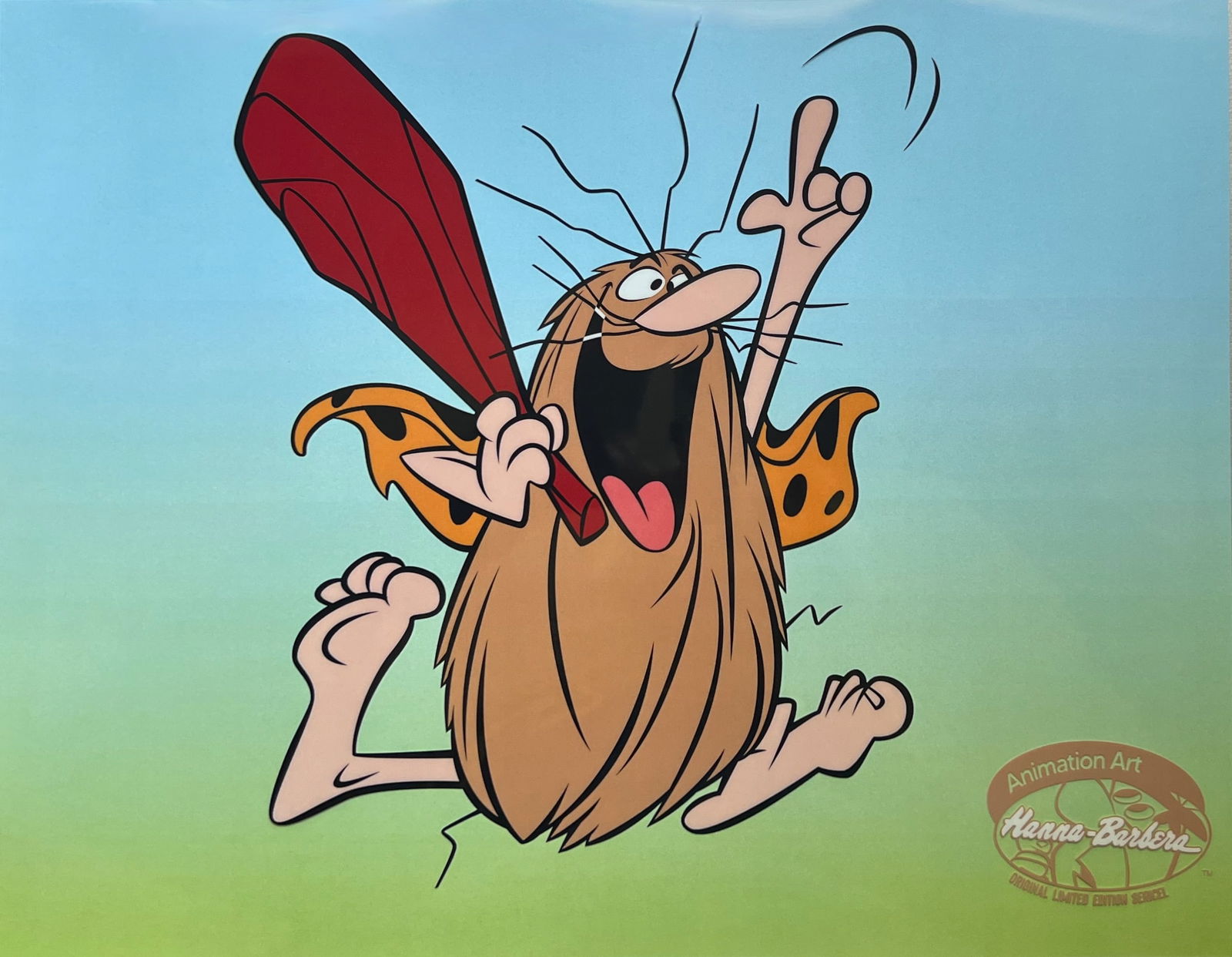 CAPTAIN CAVEMAN Sericel Animation Art Cel Hanna Barbera: This is a limited edition Hanna Barbera sericel titled “Captain Caveman”. This fantastic animation sericel features Captain Caveman as he appeared in the original classic animated cartoon “C