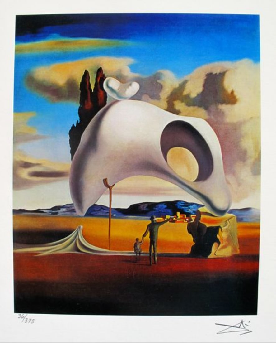 Salvador Dali ATRUISTIC VESTIGES AFTER THE RAIN Facsimile Signed & Numbered Giclee: This is a limited edition giclee titled ATRUISTIC VESTIGES AFTER THE RAIN by Salvador Dali. This piece is facsimile signed on the lower right. Pencil numbered from an edition of 375. Paper measures 14