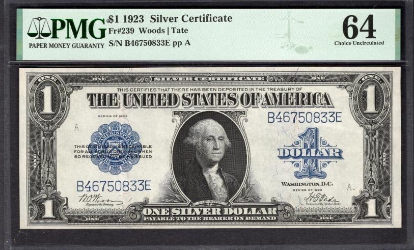 1923 $1 Silver Certificate PMG 64 (1 of 2)