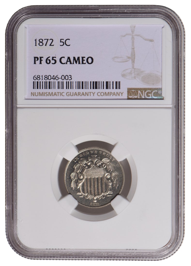 1872 Shield Nickel NGC PF65 Cameo (1 of 2)