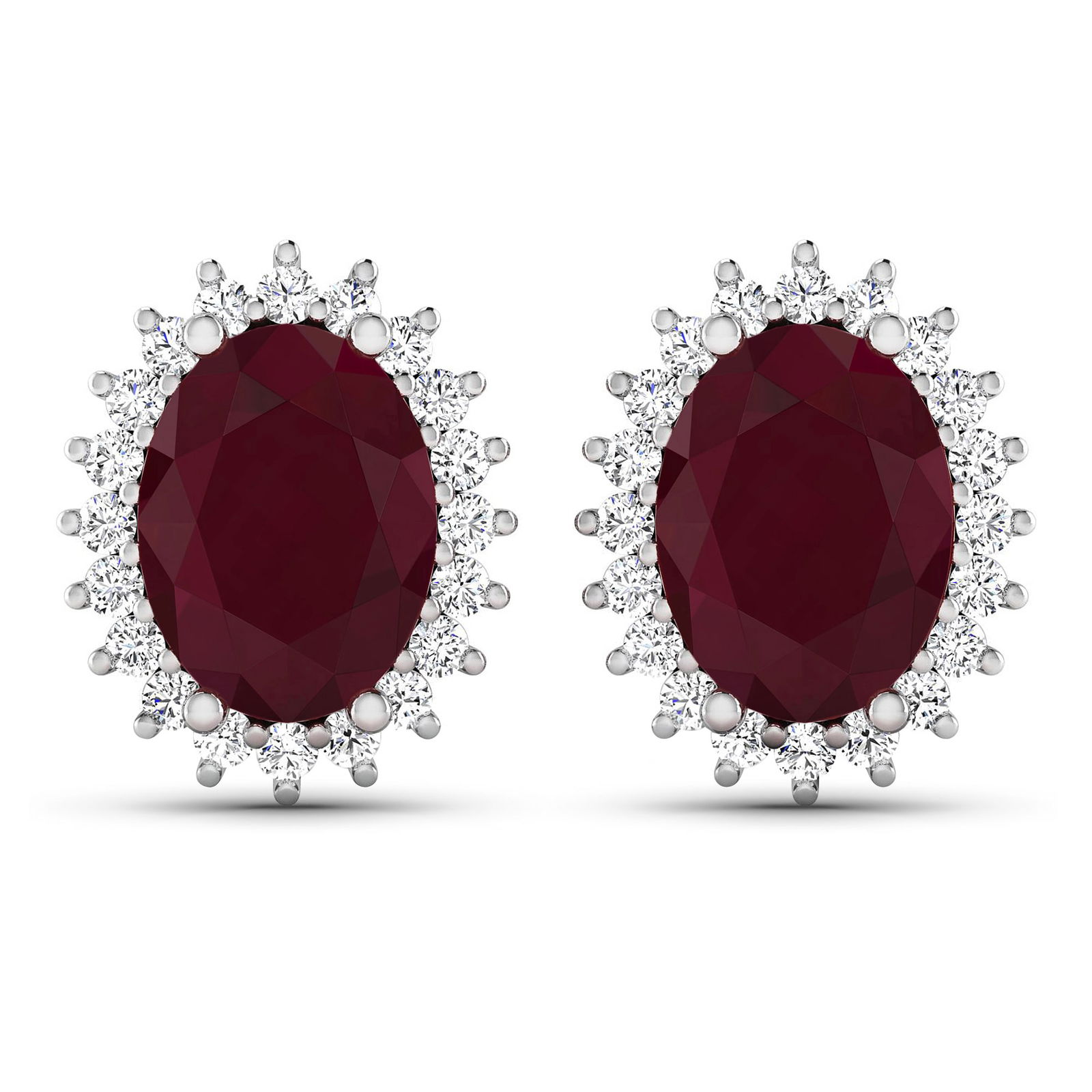 14KT White Gold 3.00ctw Ruby and Diamond Earrings (1 of 4)