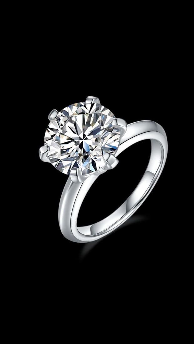 Ladies Sparkling 5 Ct Fire Moissanite Ring - 2