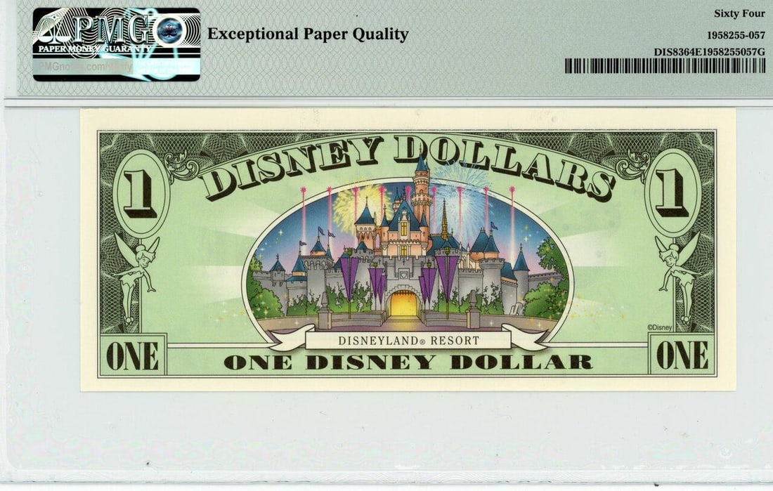 2003 $1 Mickey Disney Dollar PMG 64EPQ - 2