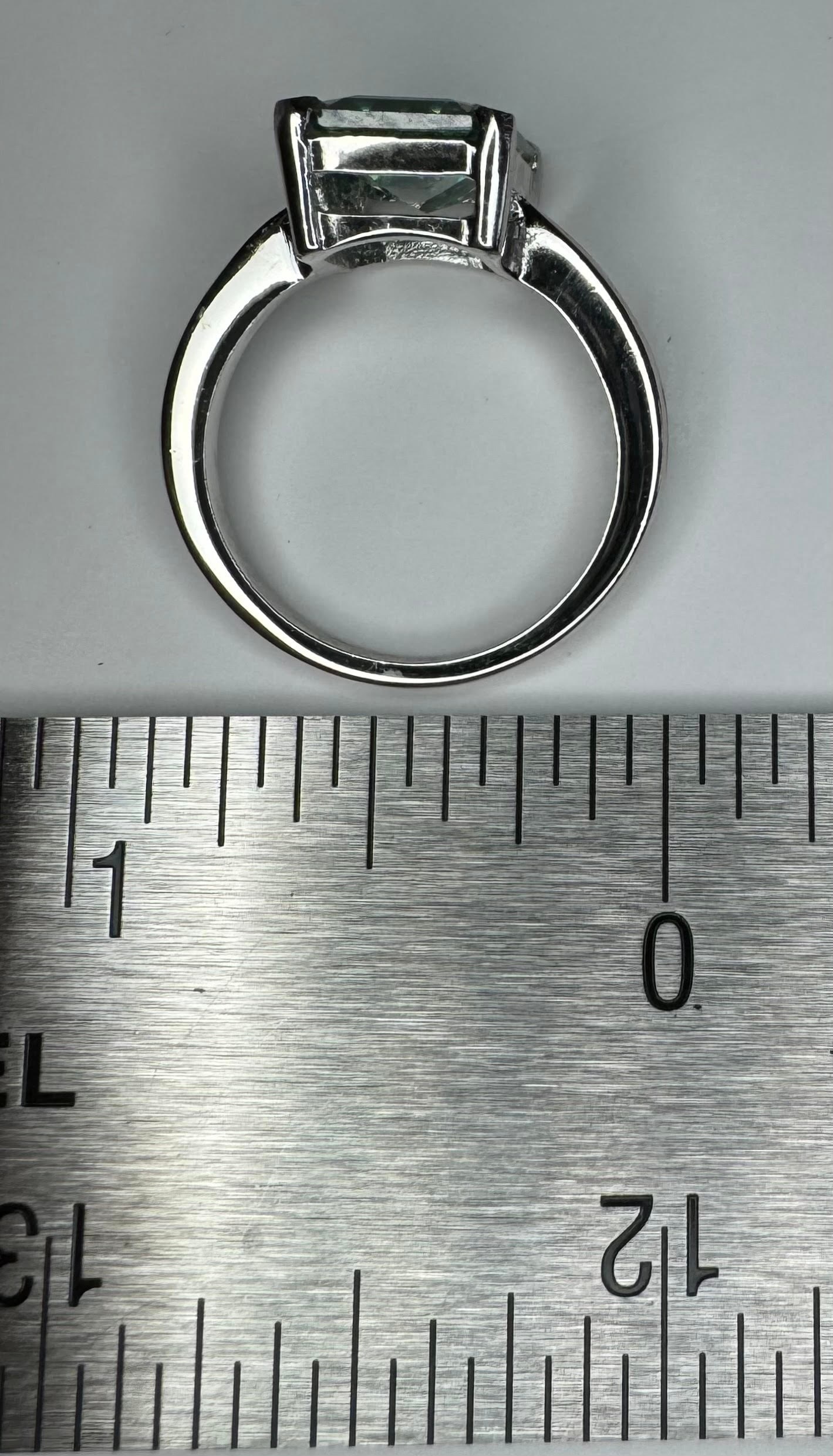 Dazzling 5.75 Ct Aqua Blue Fire Moissanite Ring - 5