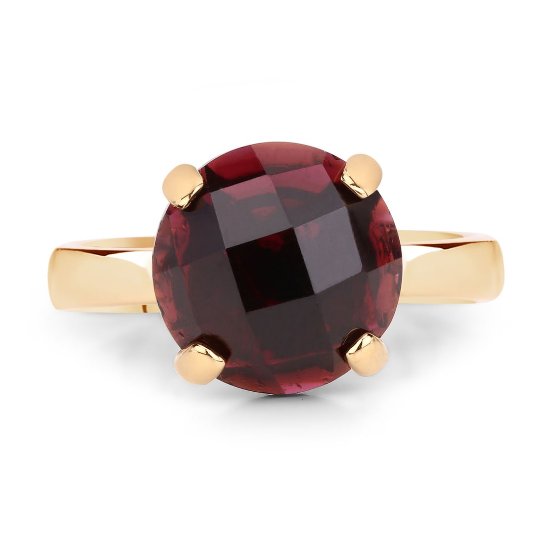 Plated 18KT Yellow Gold 7.38ct Garnet Ring - 3