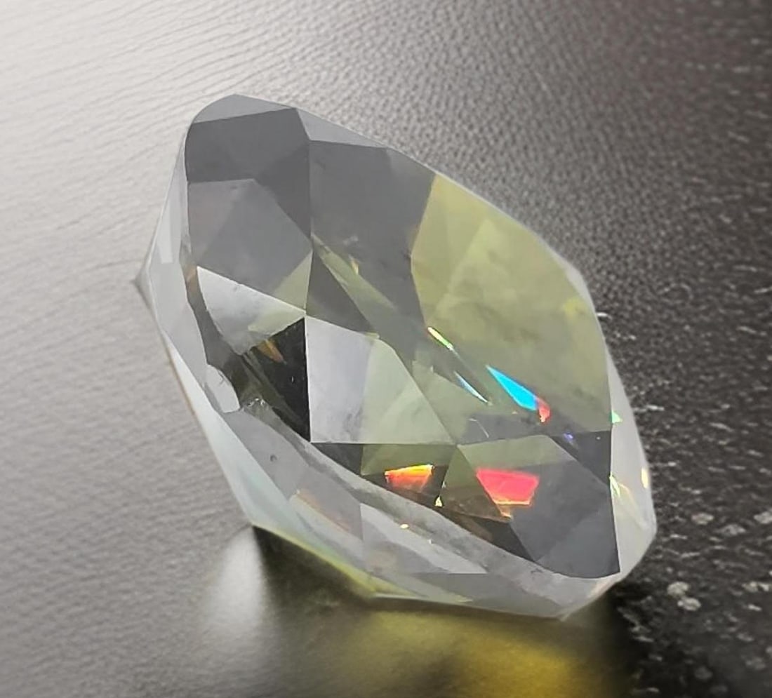 Huge Exceptional 16.5 Ct Sparkling Green Lab Simulated Diamond - 2