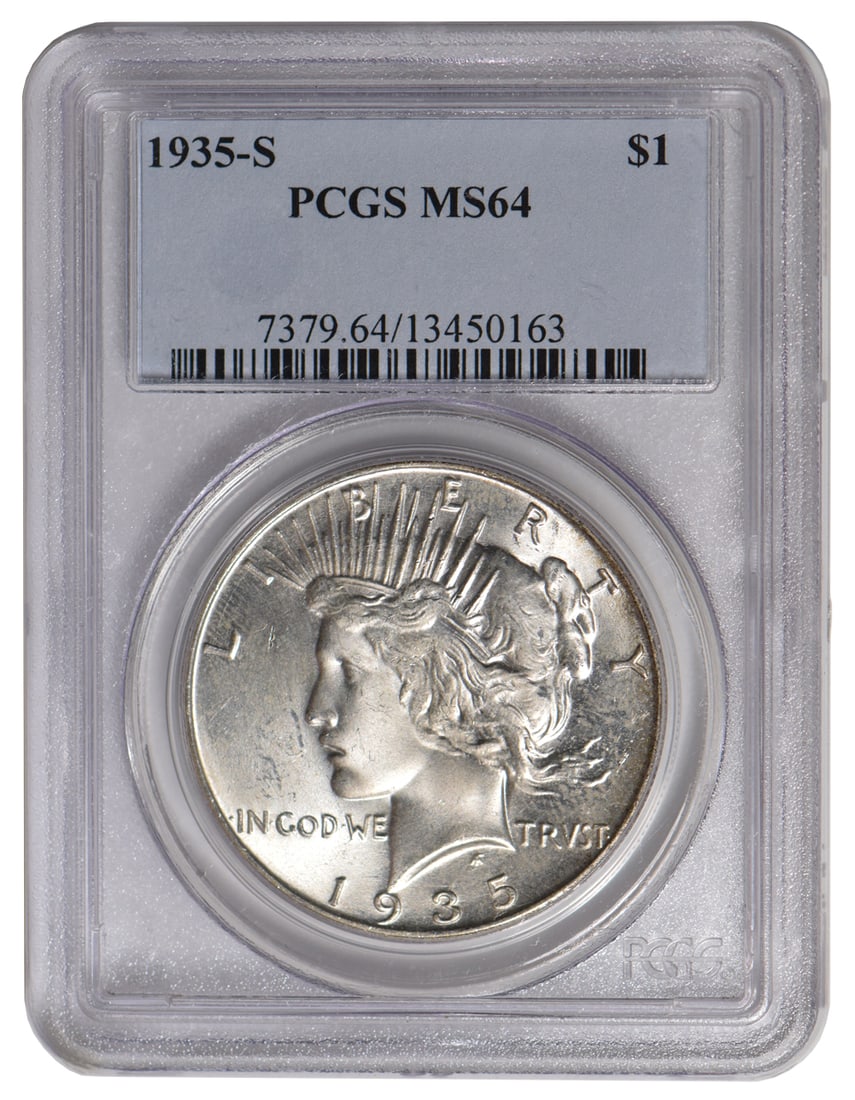 1935-S $1 Peace Silver Dollar PCGS MS64 (1 of 2)