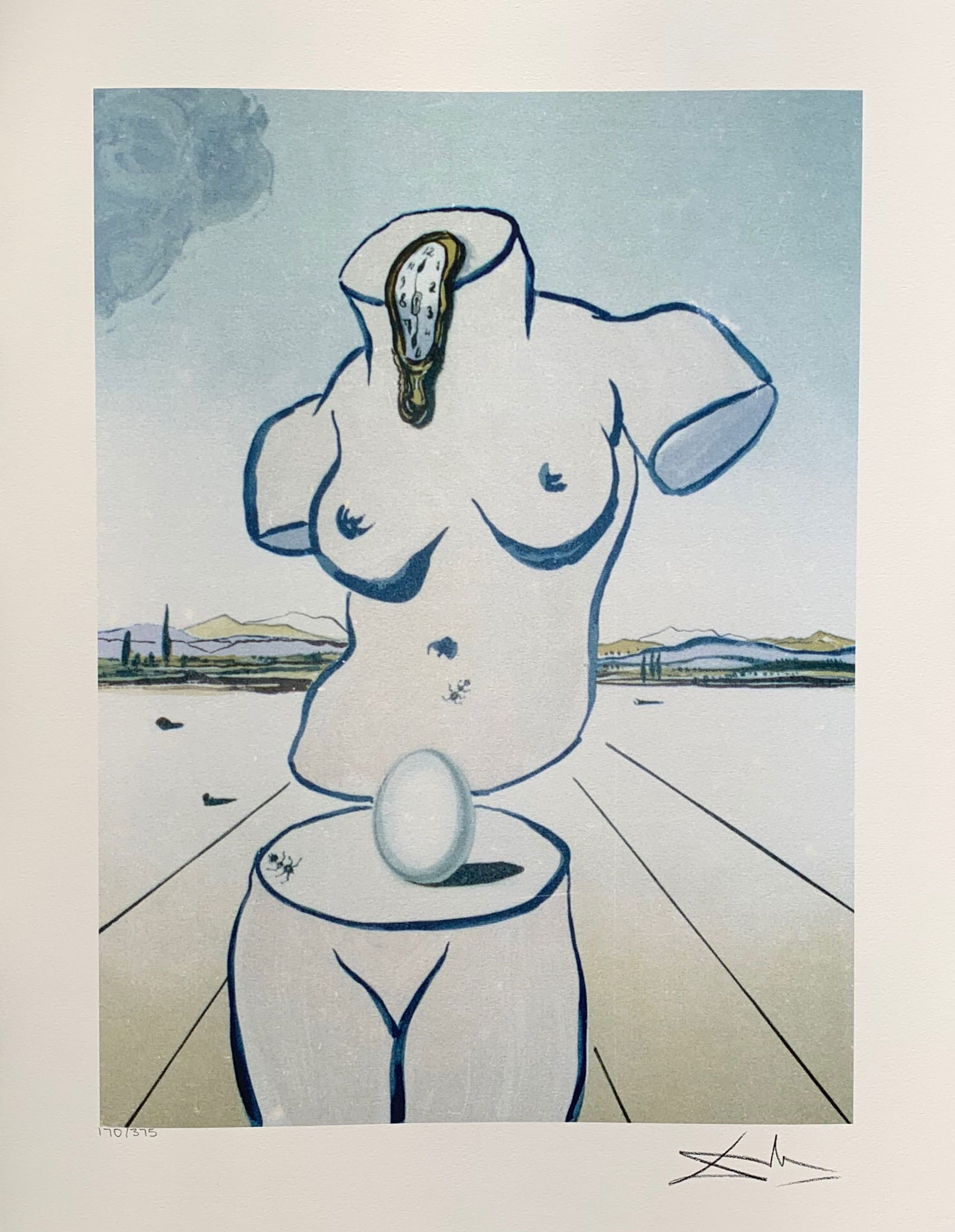 Salvador Dali BIRTH OF VENUS Facsimile Signed Limited Edition Giclee: This is a limited edition giclee titled BIRTH OF VENUS by Salvador Dali. This piece is facsimile signed on the lower right. Pencil numbered from an edition of 375. Paper measures 17 inches x 24