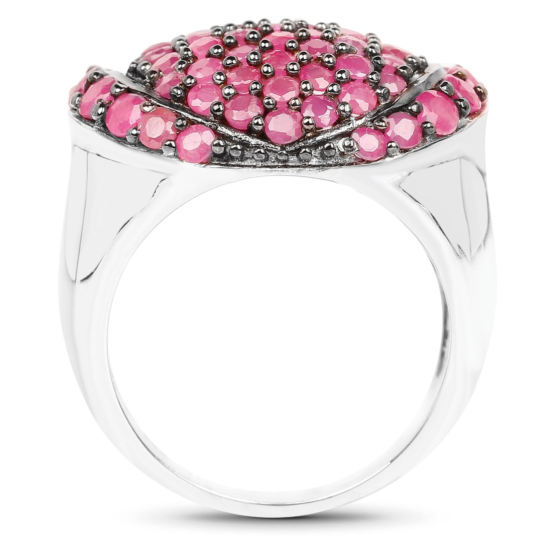Plated Rhodium 3.35ctw Ruby Ring - 2