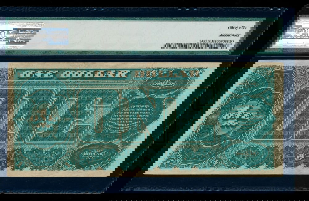 1890 $1 Treasury Note PMG 35 - 2