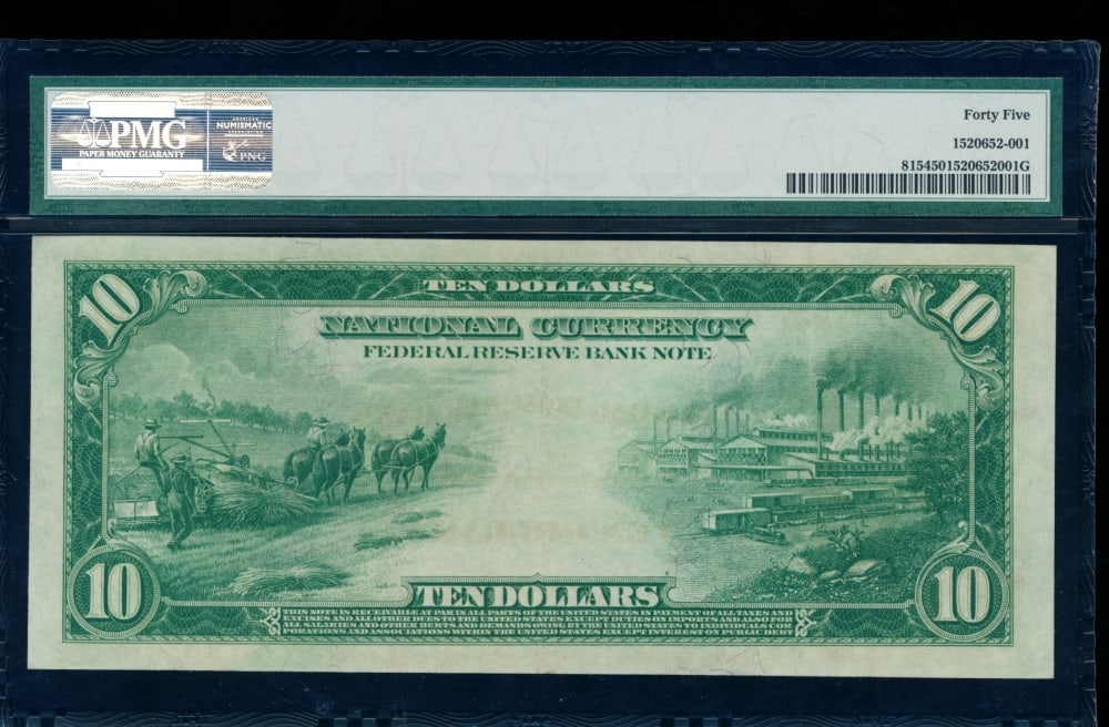 1918 $10 Chicago FRBN PMG 45 - 2